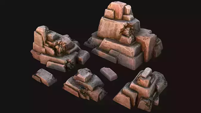 Rocks Stones Pack Low-poly 3D model