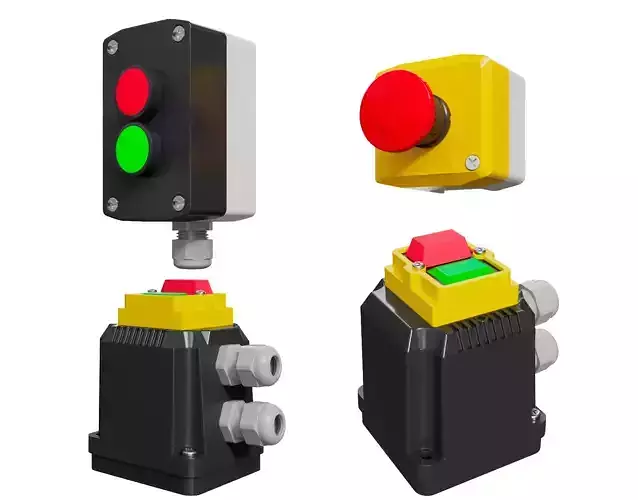 Power button box 3D model