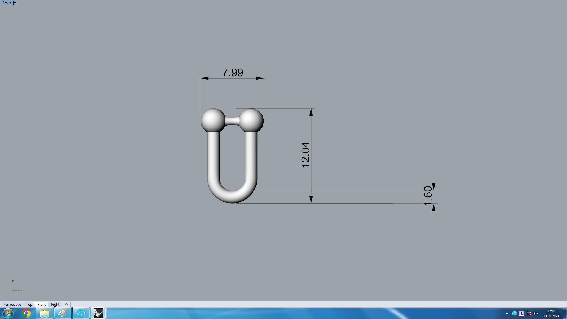 HardWear Link Bracelet 12 mm 3D print model_11