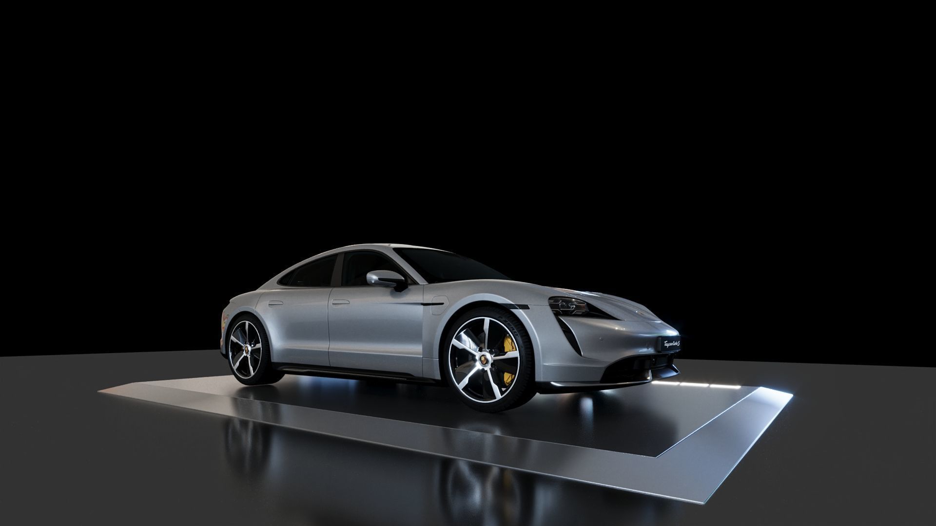 Porsche Car DIsplay Stand - 06m x 04m 3D model  - CAR INCLUDED 3D model_3