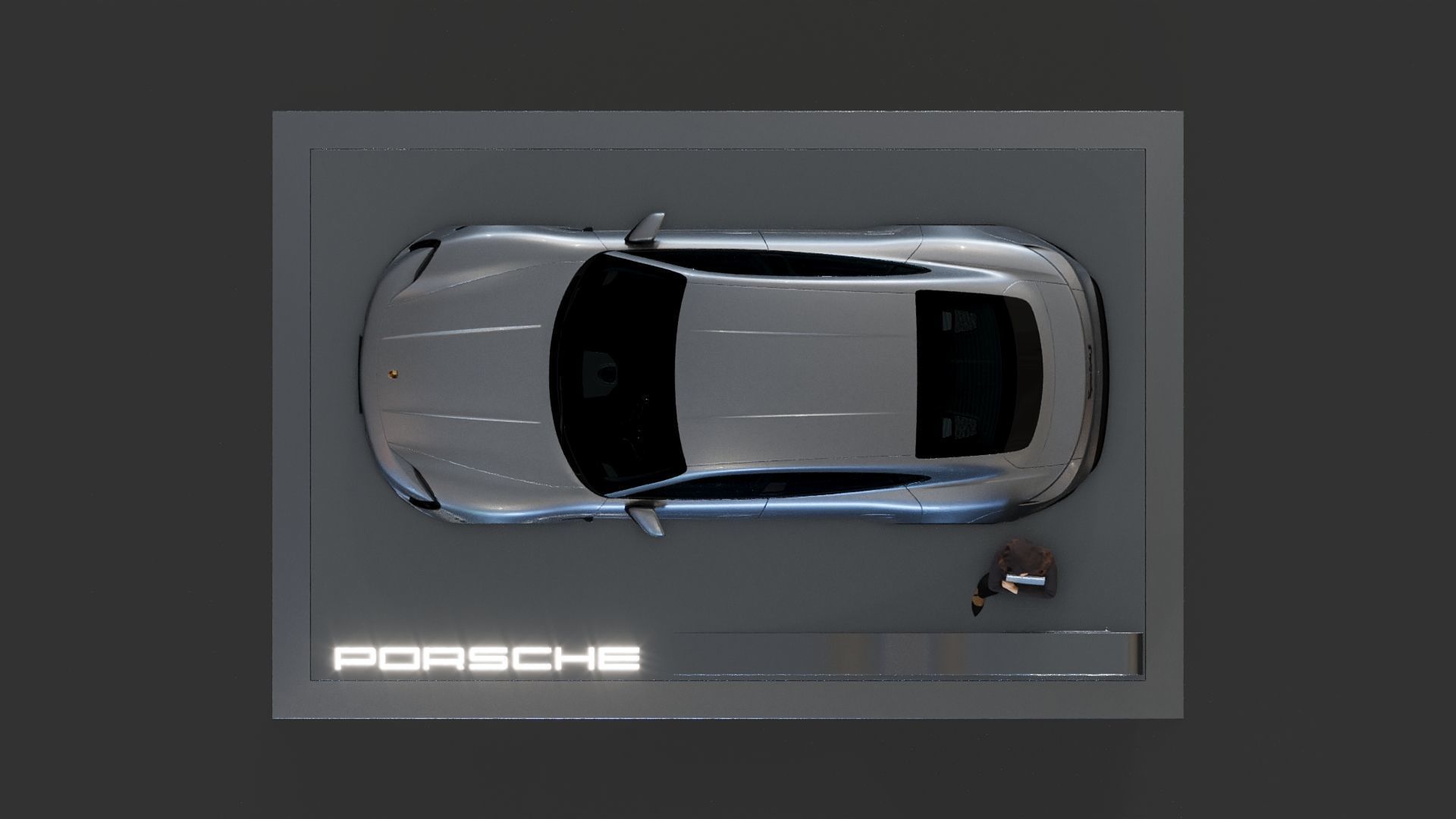 Porsche Car DIsplay Stand - 06m x 04m 3D model  - CAR INCLUDED 3D model_5