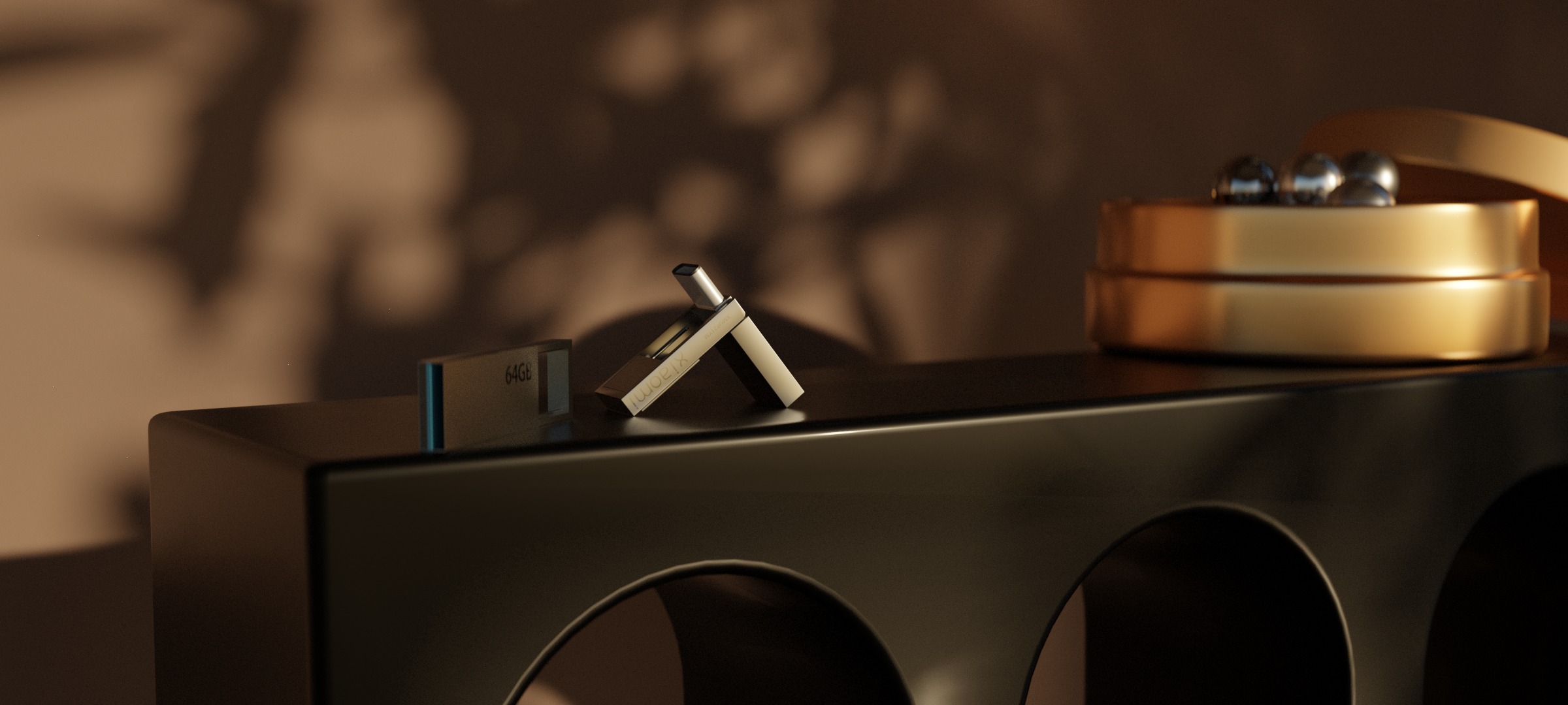 Xiaomi USB 64GB version Low-poly 3D model_1