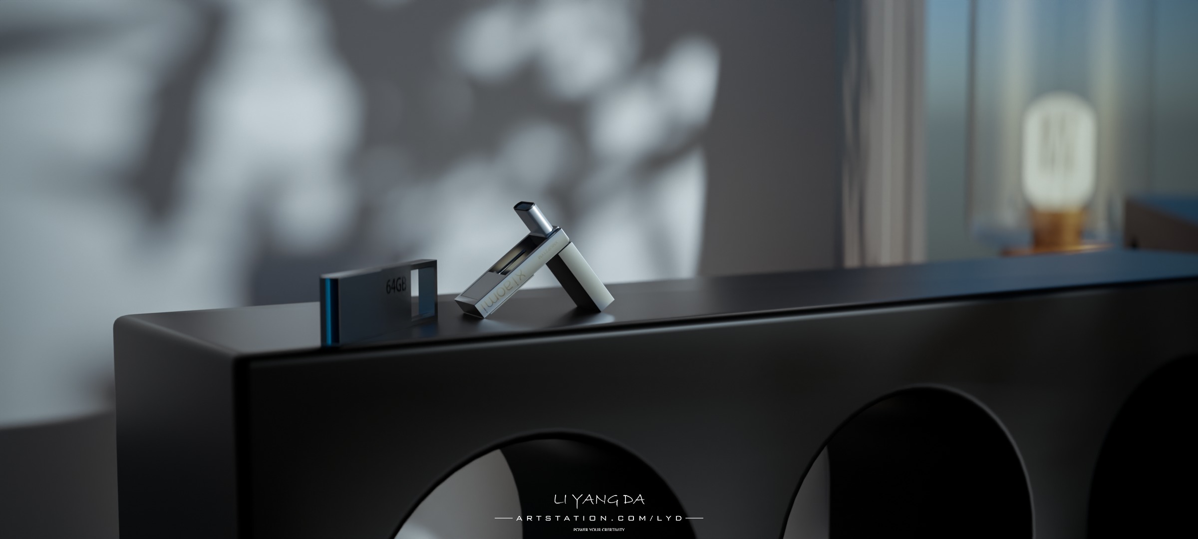 Xiaomi USB 64GB version Low-poly 3D model_2