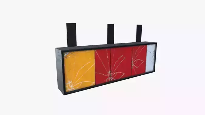 Tipper Truck Tail Light Broken Low-poly 3D model