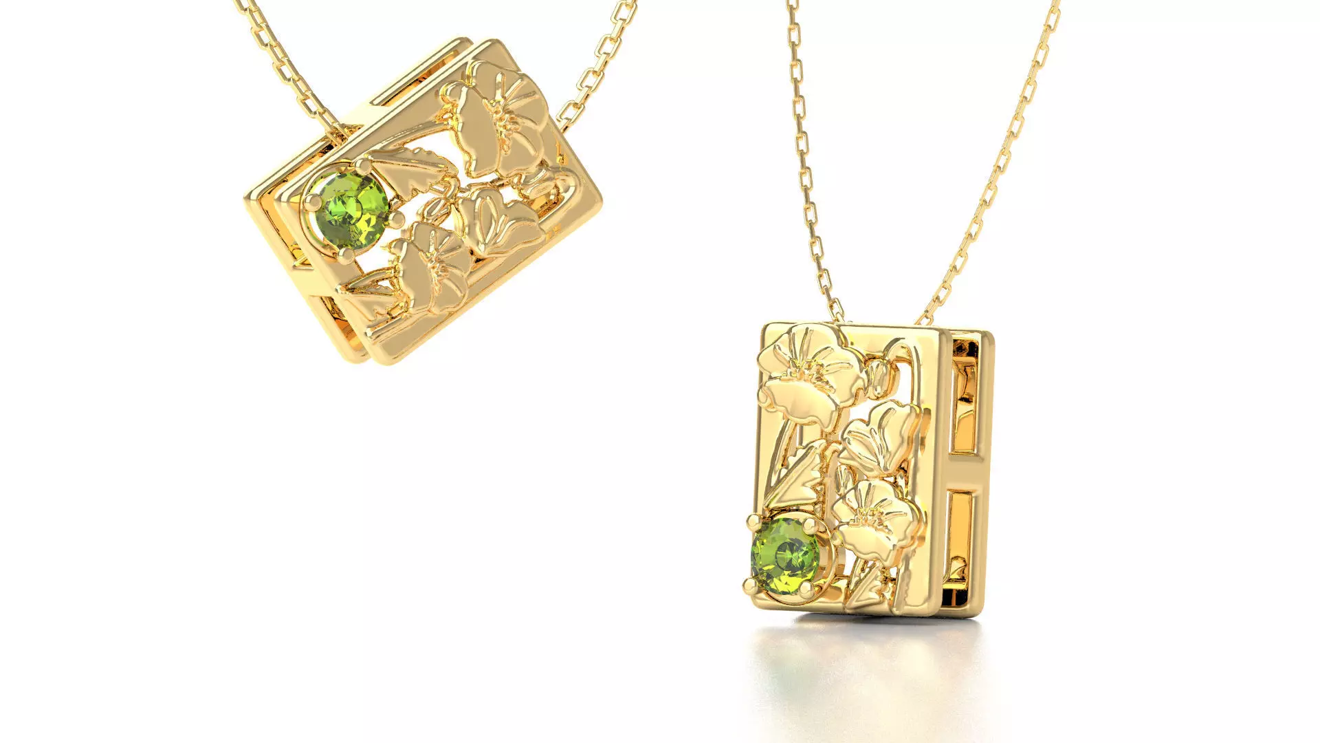 Birthflower Box Pendant August 3D print model