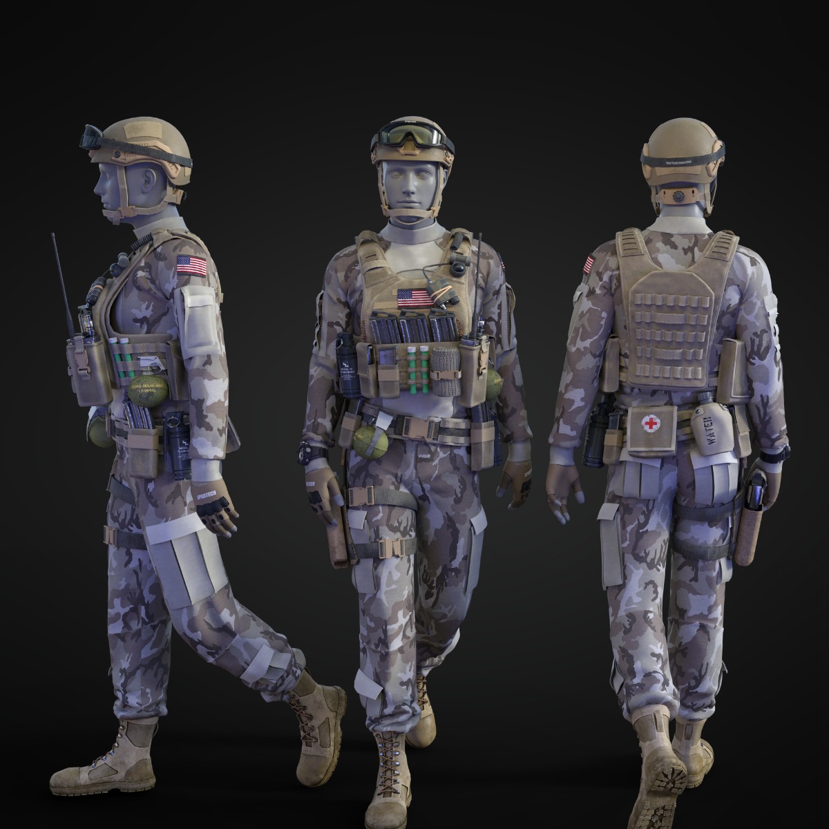 Fragmentation Grenade M24 Low-poly 3D model_5