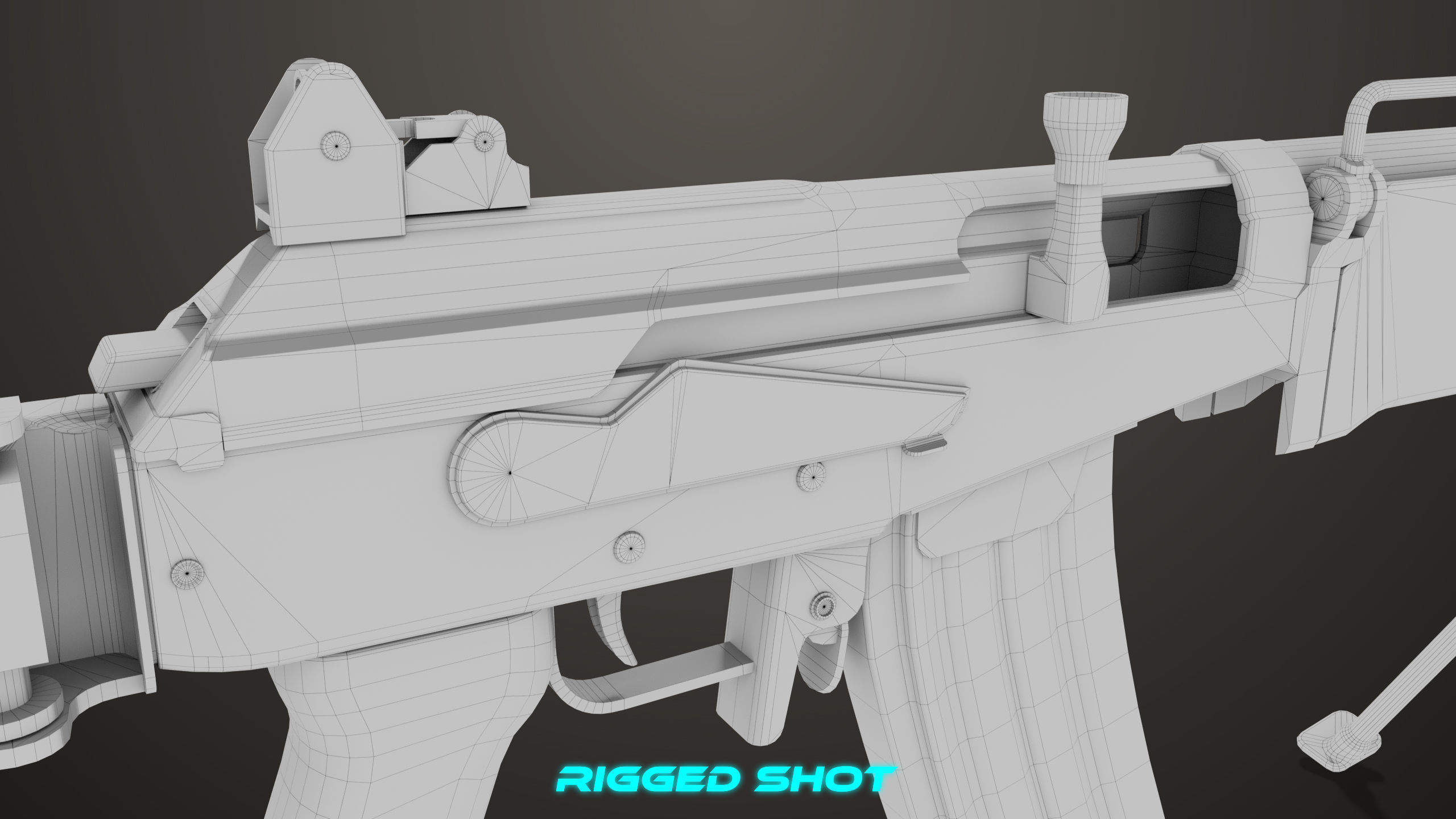 Machine Gun 13 Wood Handle All PBR Unity UE Textures Low-poly 3D model_50
