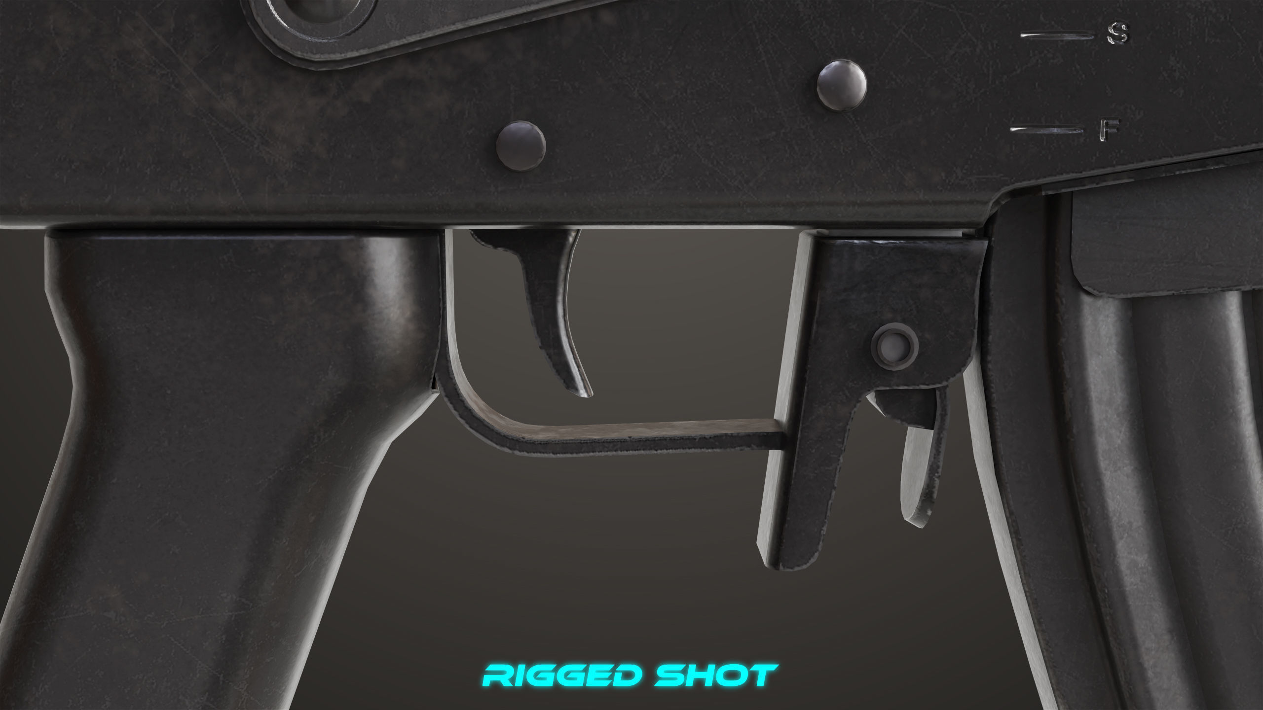 Machine Gun 13 Wood Handle All PBR Unity UE Textures Low-poly 3D model_23