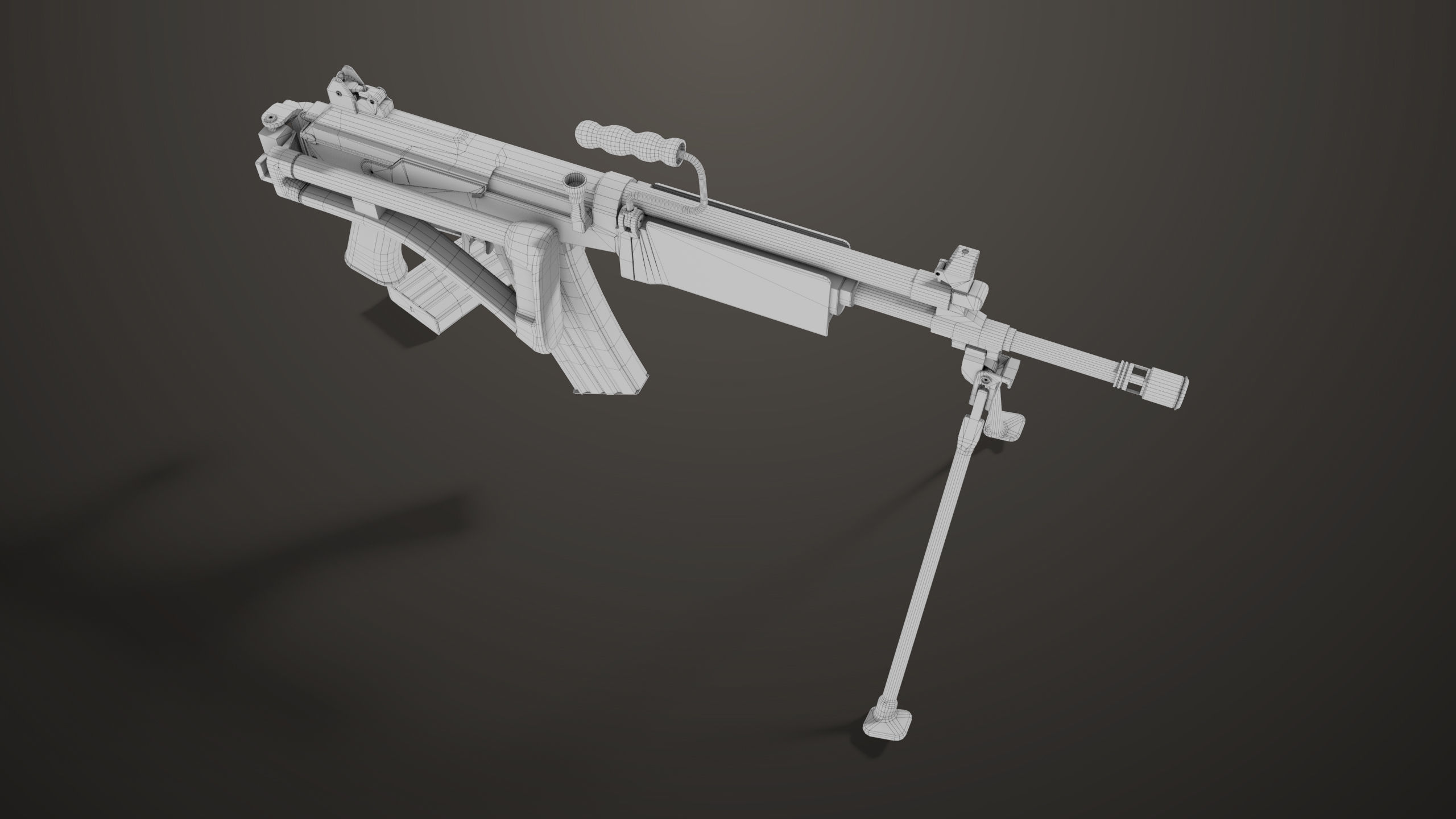 Machine Gun 13 Wood Handle All PBR Unity UE Textures Low-poly 3D model_61