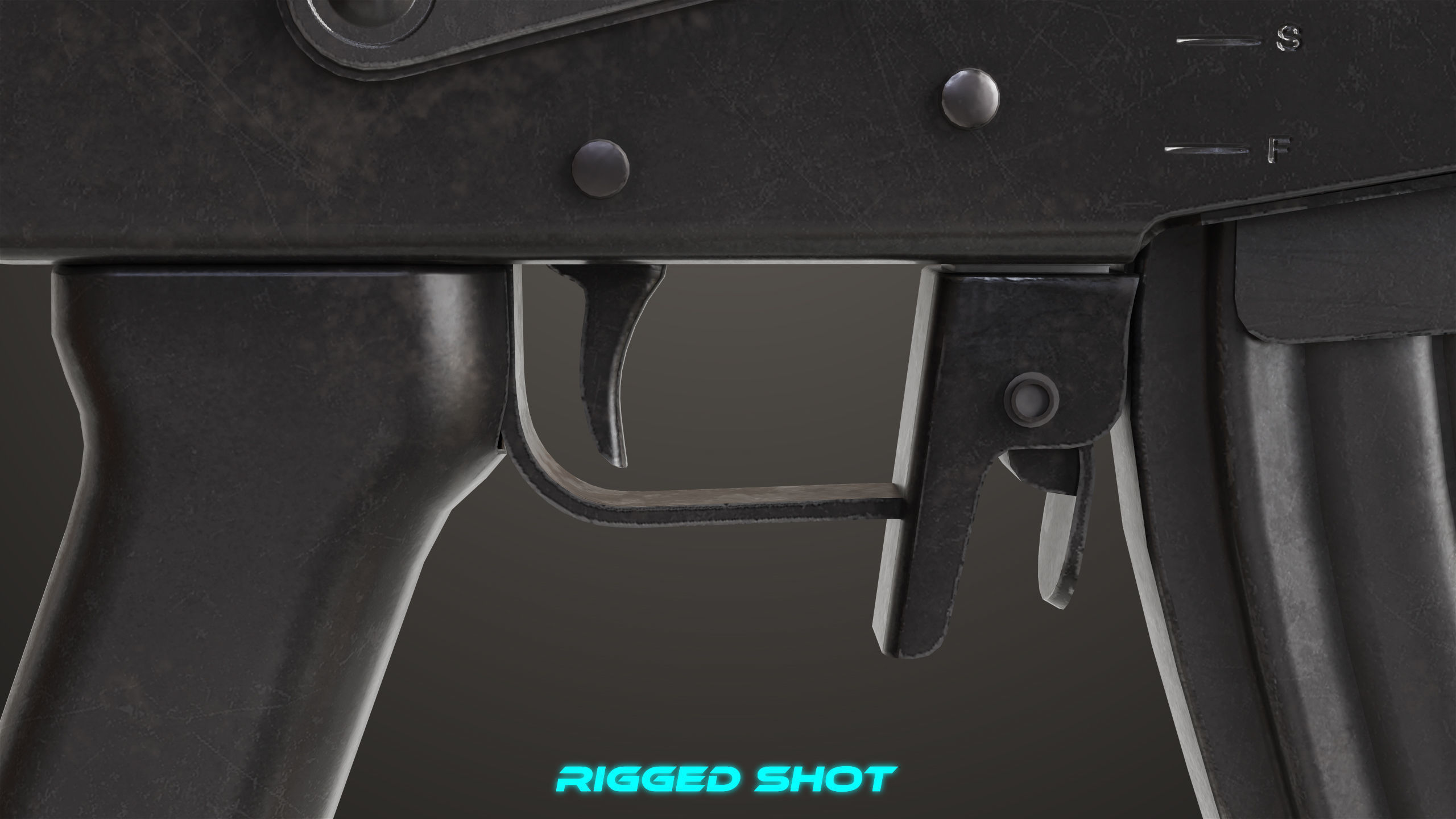 Machine Gun 13 Wood Handle All PBR Unity UE Textures Low-poly 3D model_24