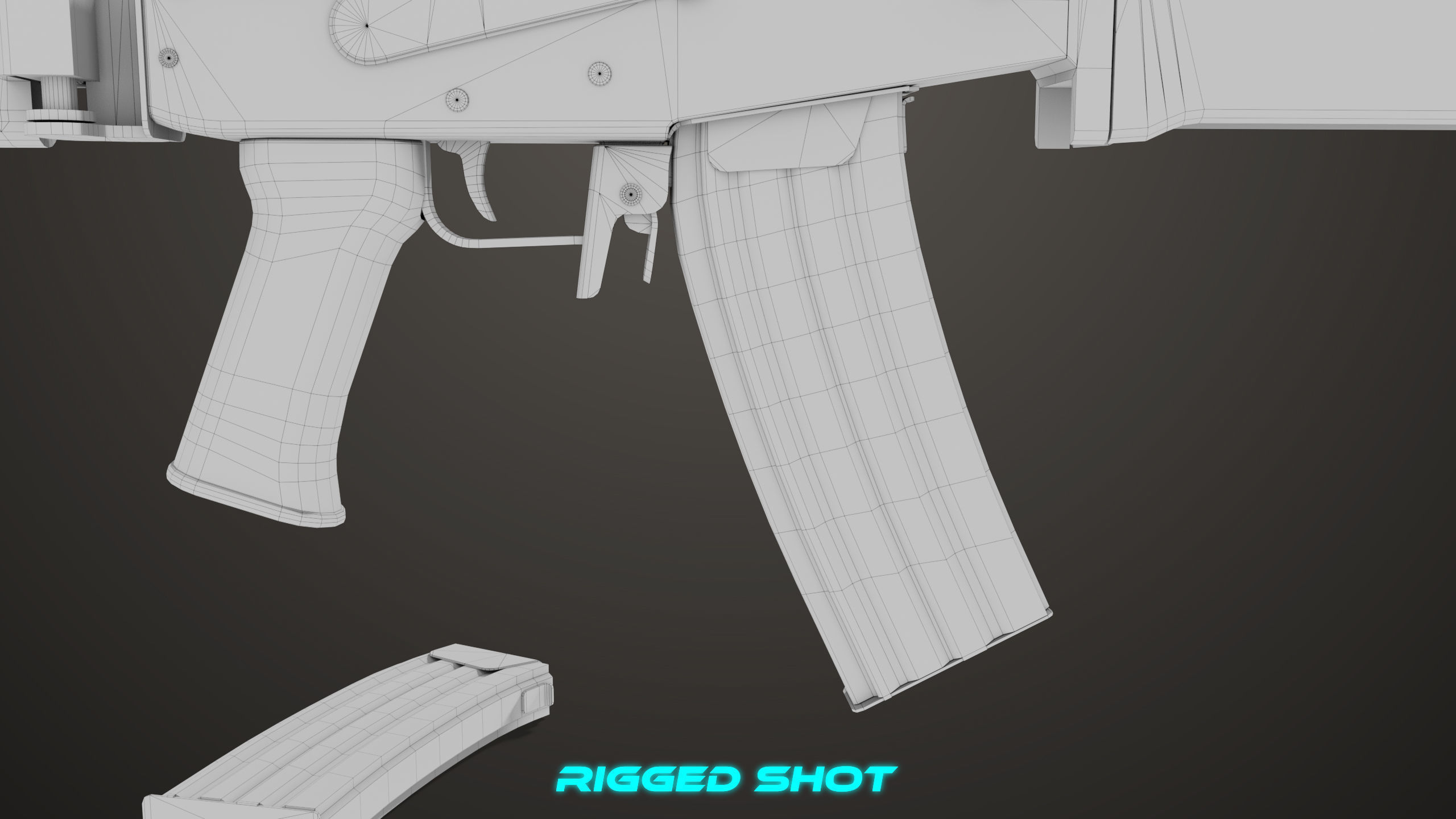 Machine Gun 13 Wood Handle All PBR Unity UE Textures Low-poly 3D model_53