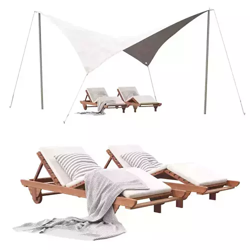 manta rhomboidal sail and chelsea sunlounger 3D model