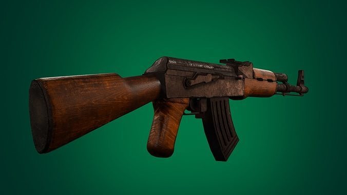 High Quality Optimised Hardsurface Lowpoly AK-47 Low-poly 3D model