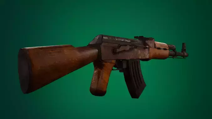 High Quality Optimised Hardsurface Lowpoly AK-47