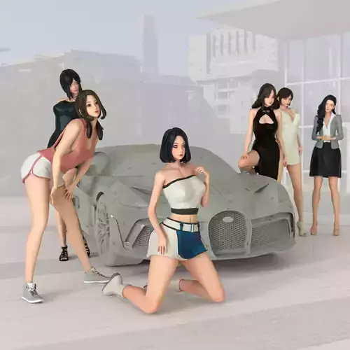 PG girl pack - Car model - PG - Pretty - Ready for 3D print 3D print model