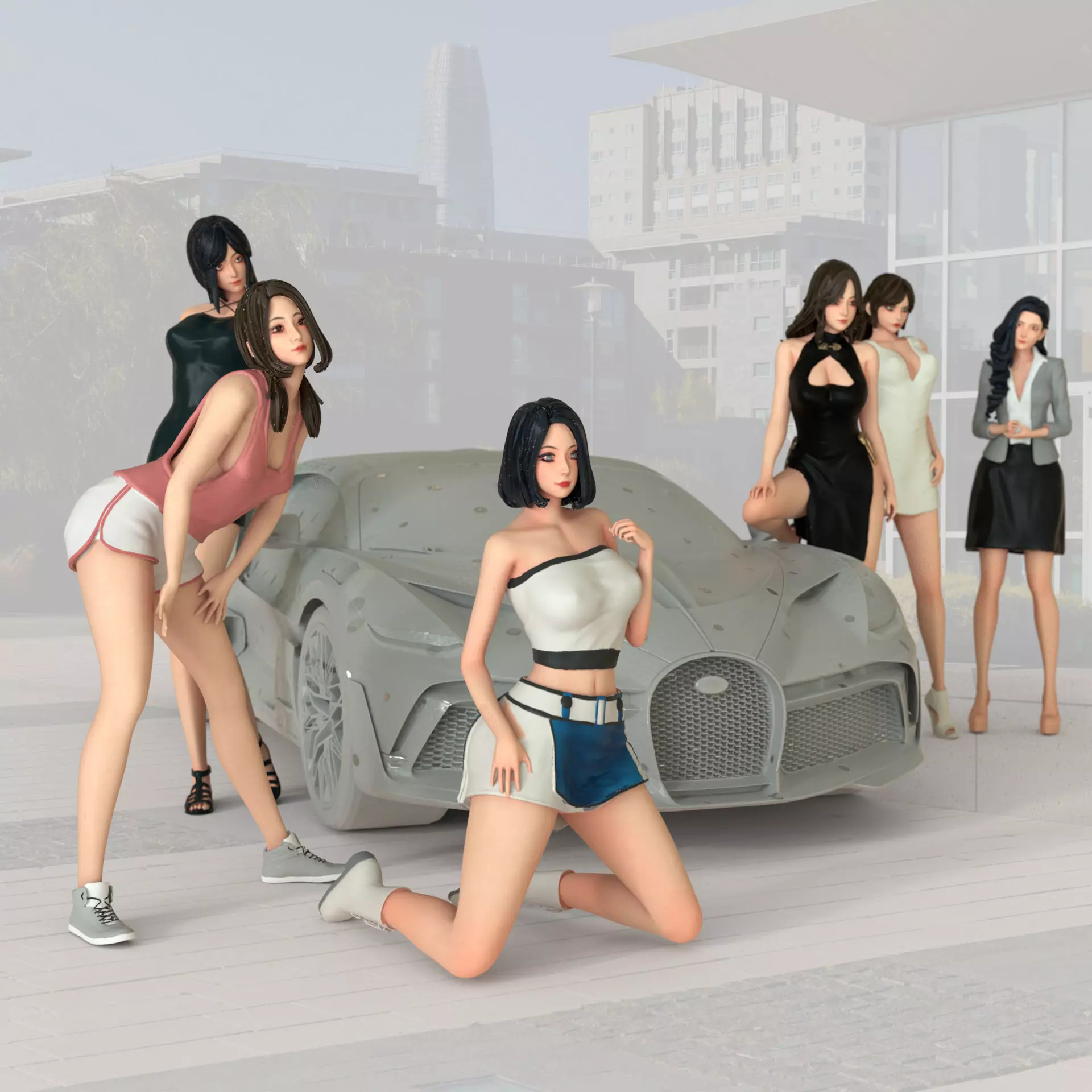 PG girl pack - Car model - PG - Pretty - Ready for 3D print 3D print model_0