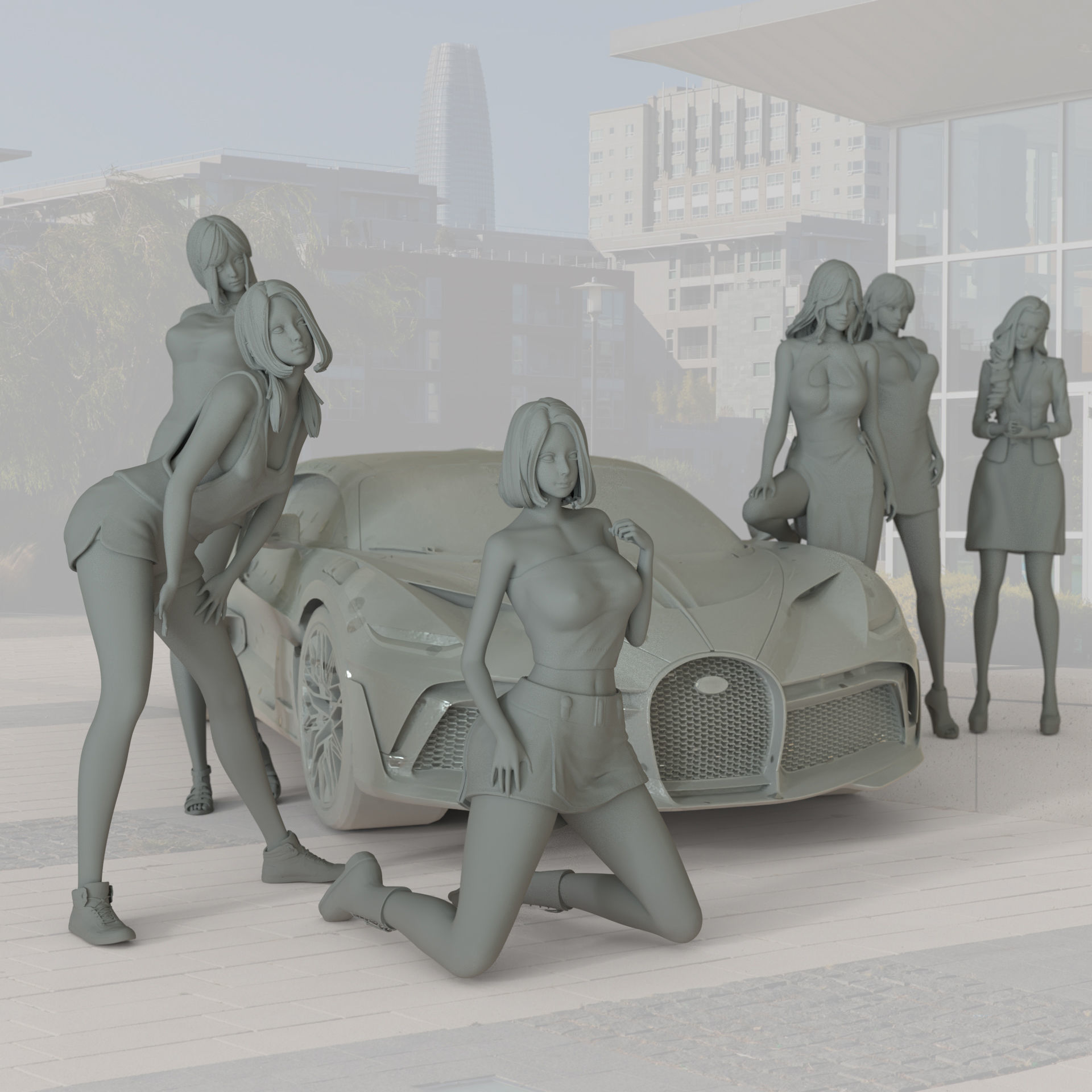 PG girl pack - Car model - PG - Pretty - Ready for 3D print 3D print model_29