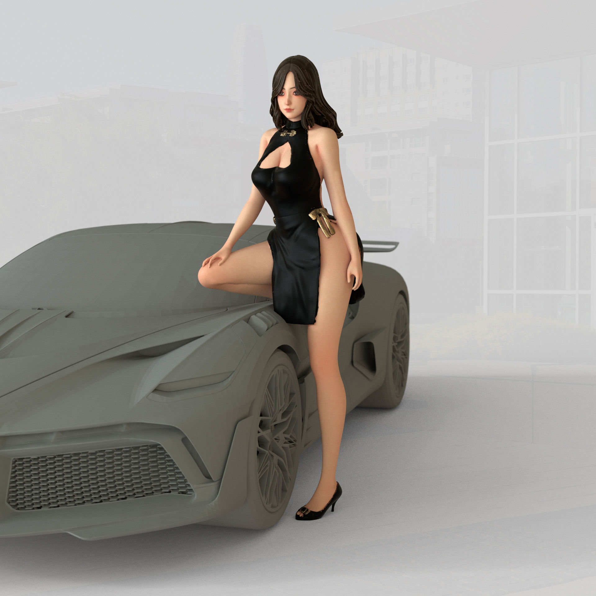 PG girl pack - Car model - PG - Pretty - Ready for 3D print 3D print model_21