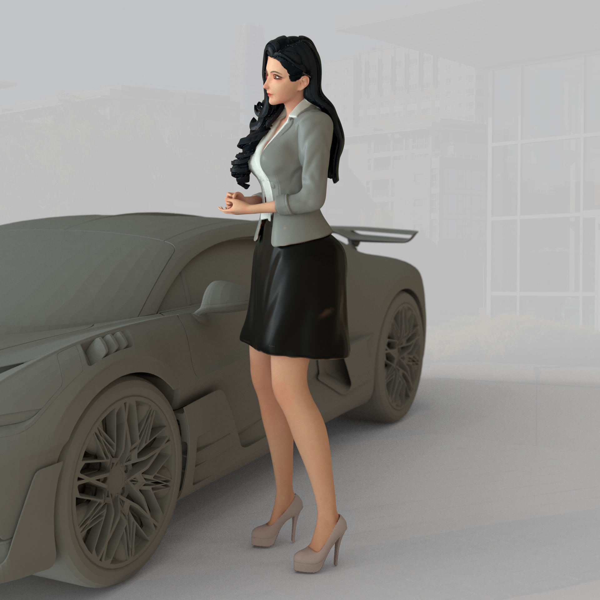 PG girl pack - Car model - PG - Pretty - Ready for 3D print 3D print model_25