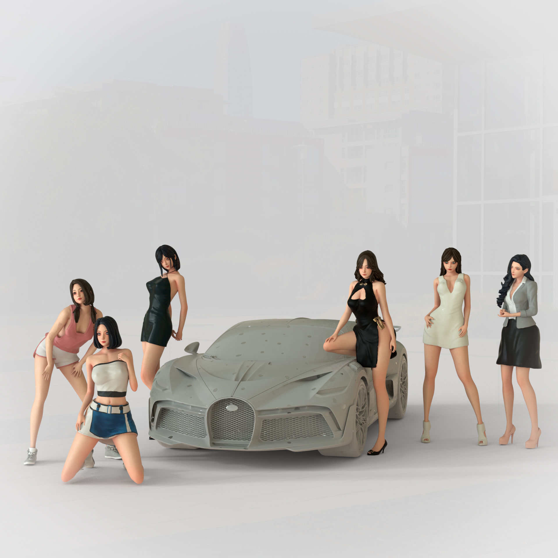 PG girl pack - Car model - PG - Pretty - Ready for 3D print 3D print model_1