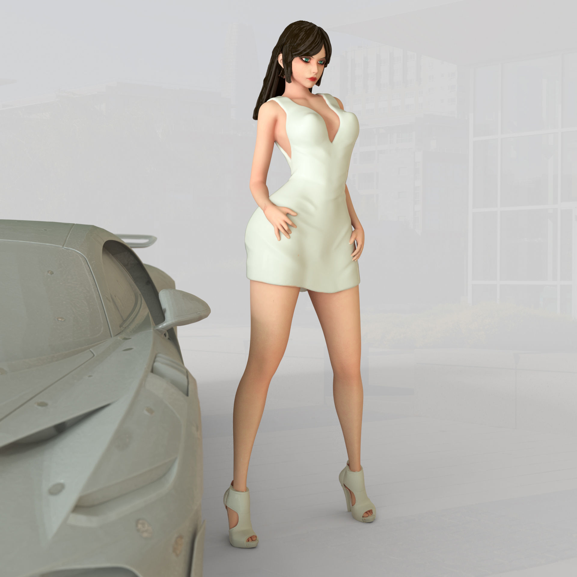 PG girl pack - Car model - PG - Pretty - Ready for 3D print 3D print model_3