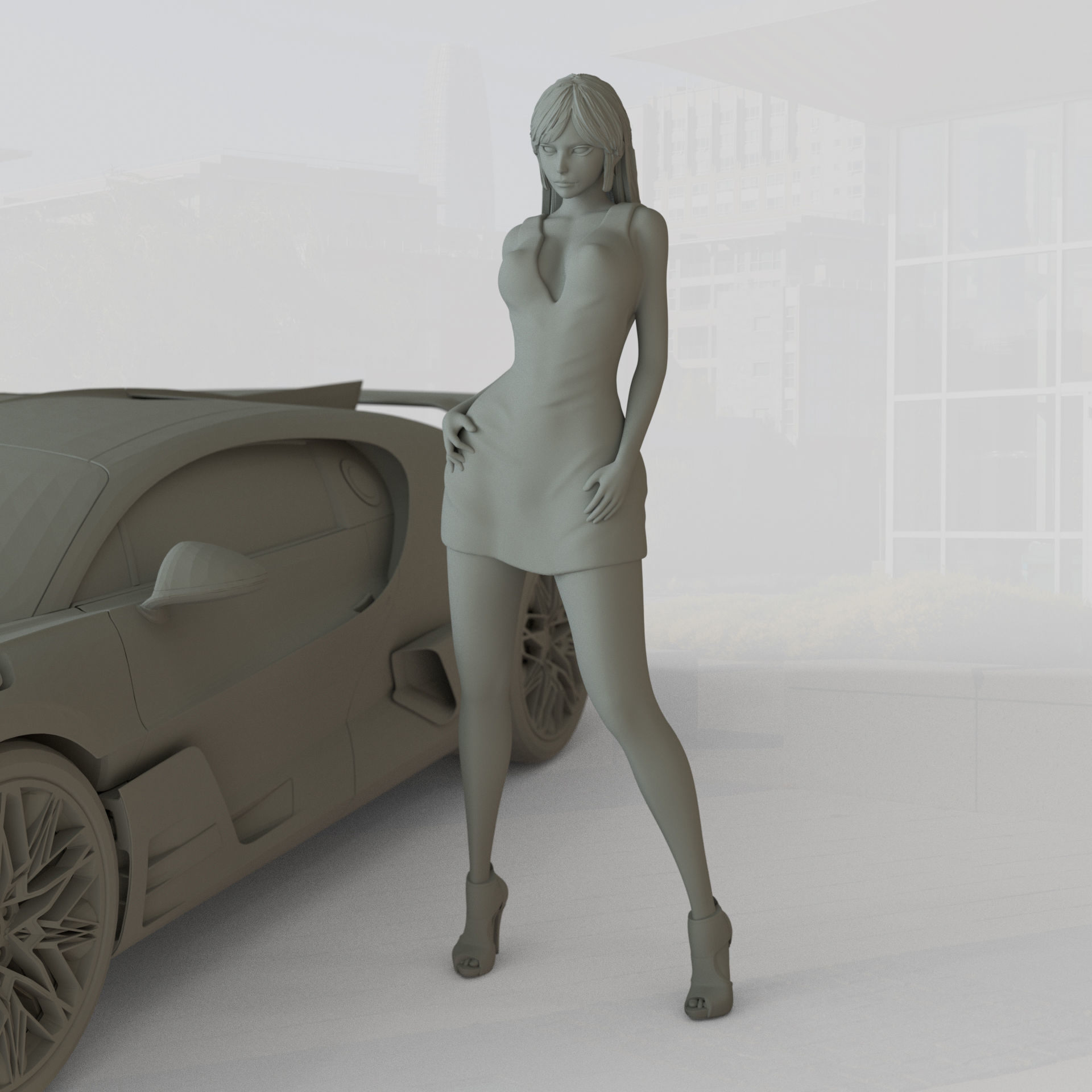 PG girl pack - Car model - PG - Pretty - Ready for 3D print 3D print model_6