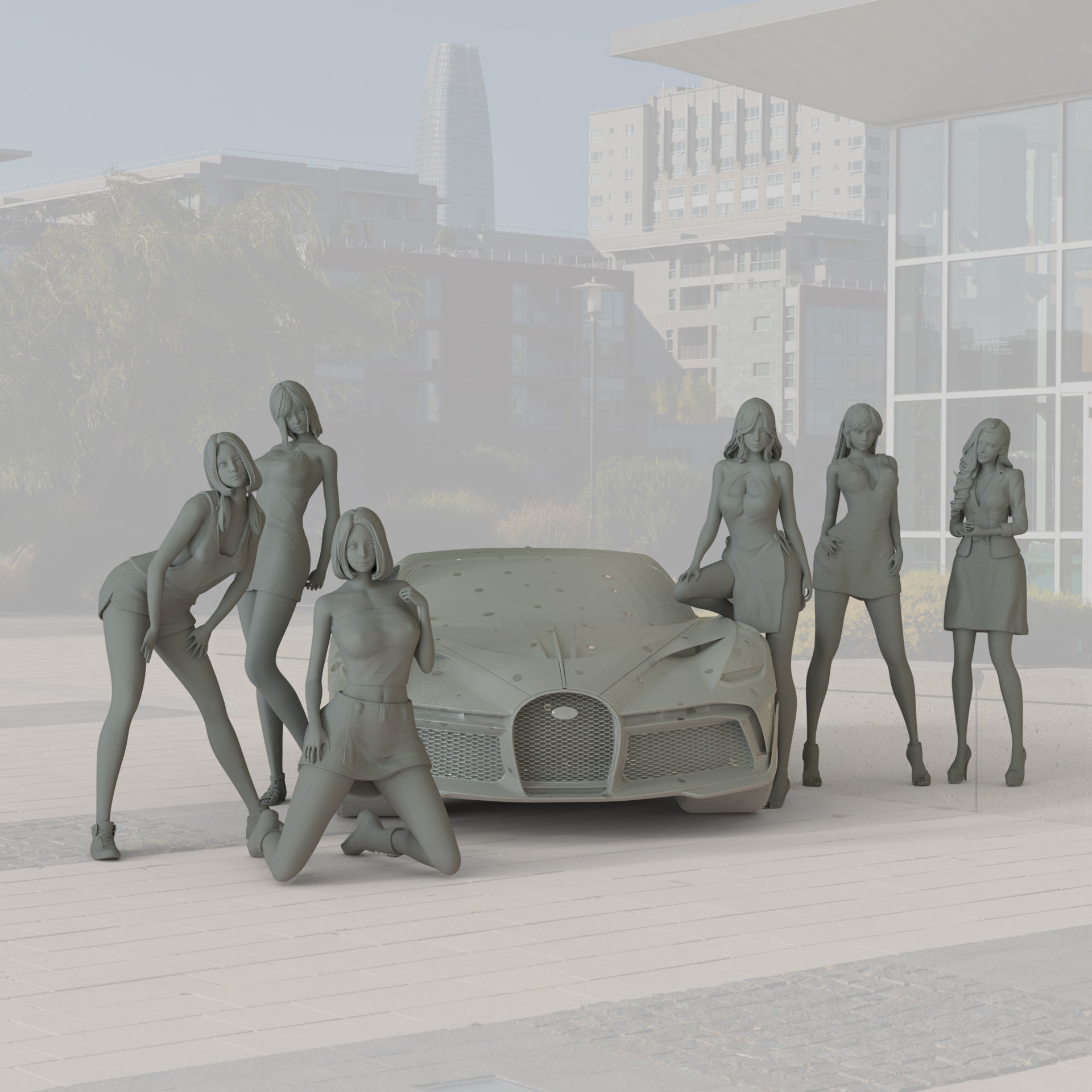 PG girl pack - Car model - PG - Pretty - Ready for 3D print 3D print model_31