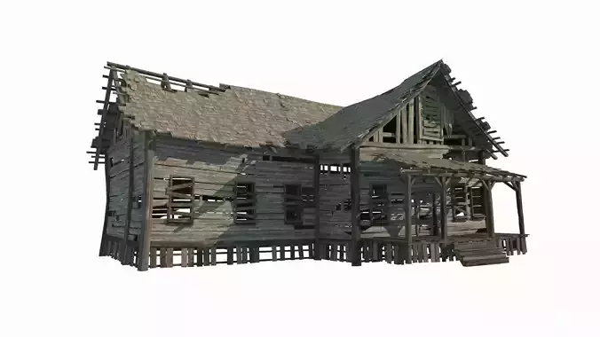 A dilapidated old wooden house