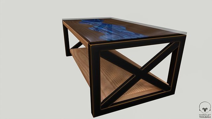 Wooden table Low-poly 3D model