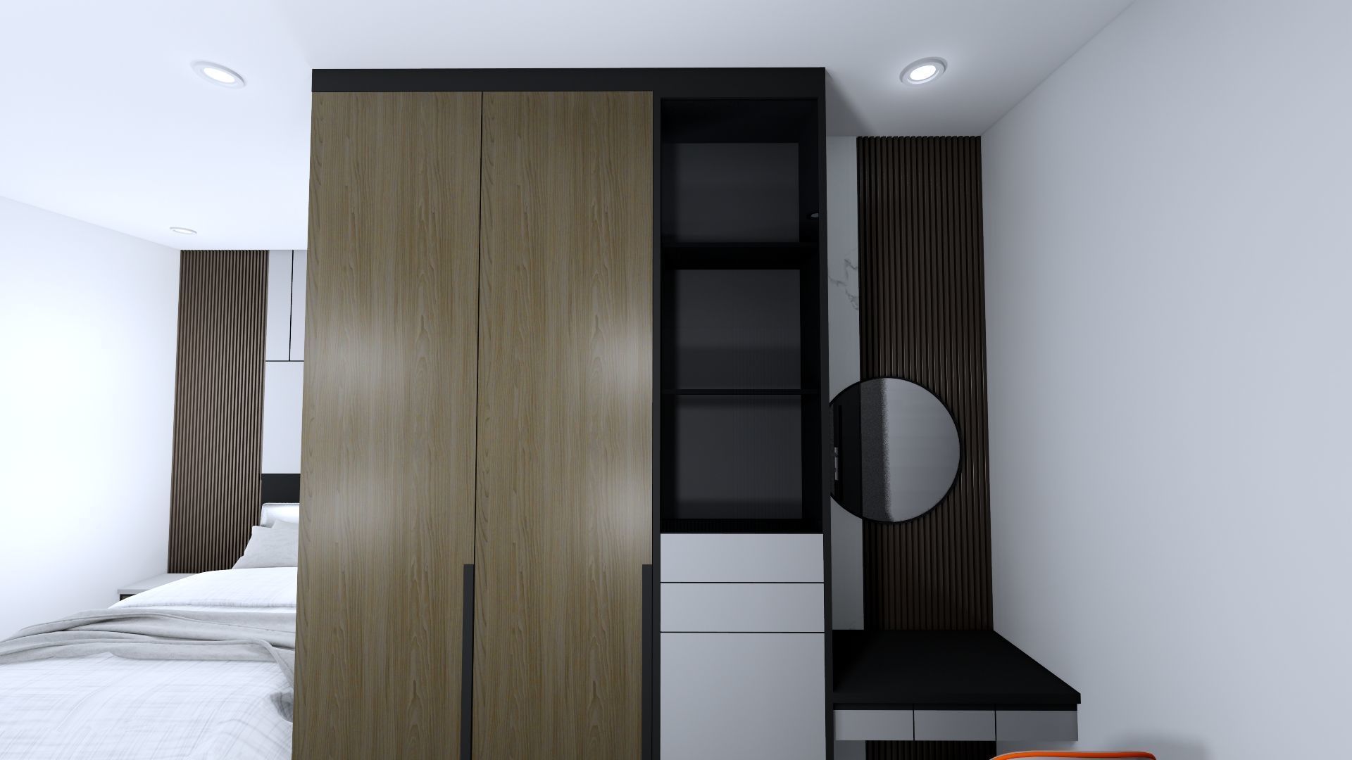 Luxury 2 floor House design with wooden House for reception 3D model_17