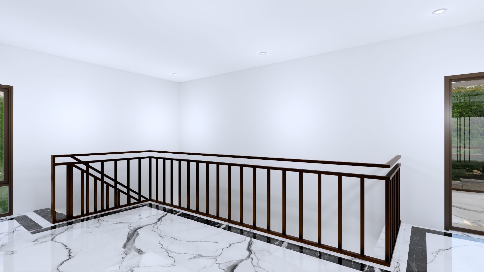 Luxury 2 floor House design with wooden House for reception 3D model_83