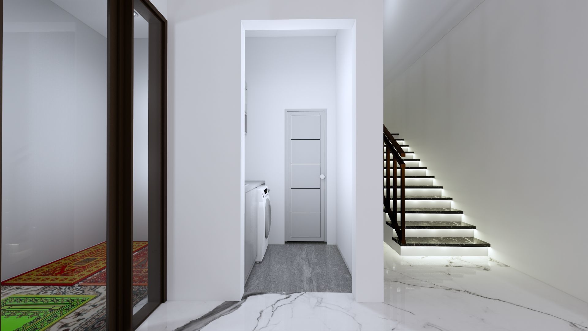 Luxury 2 floor House design with wooden House for reception 3D model_21