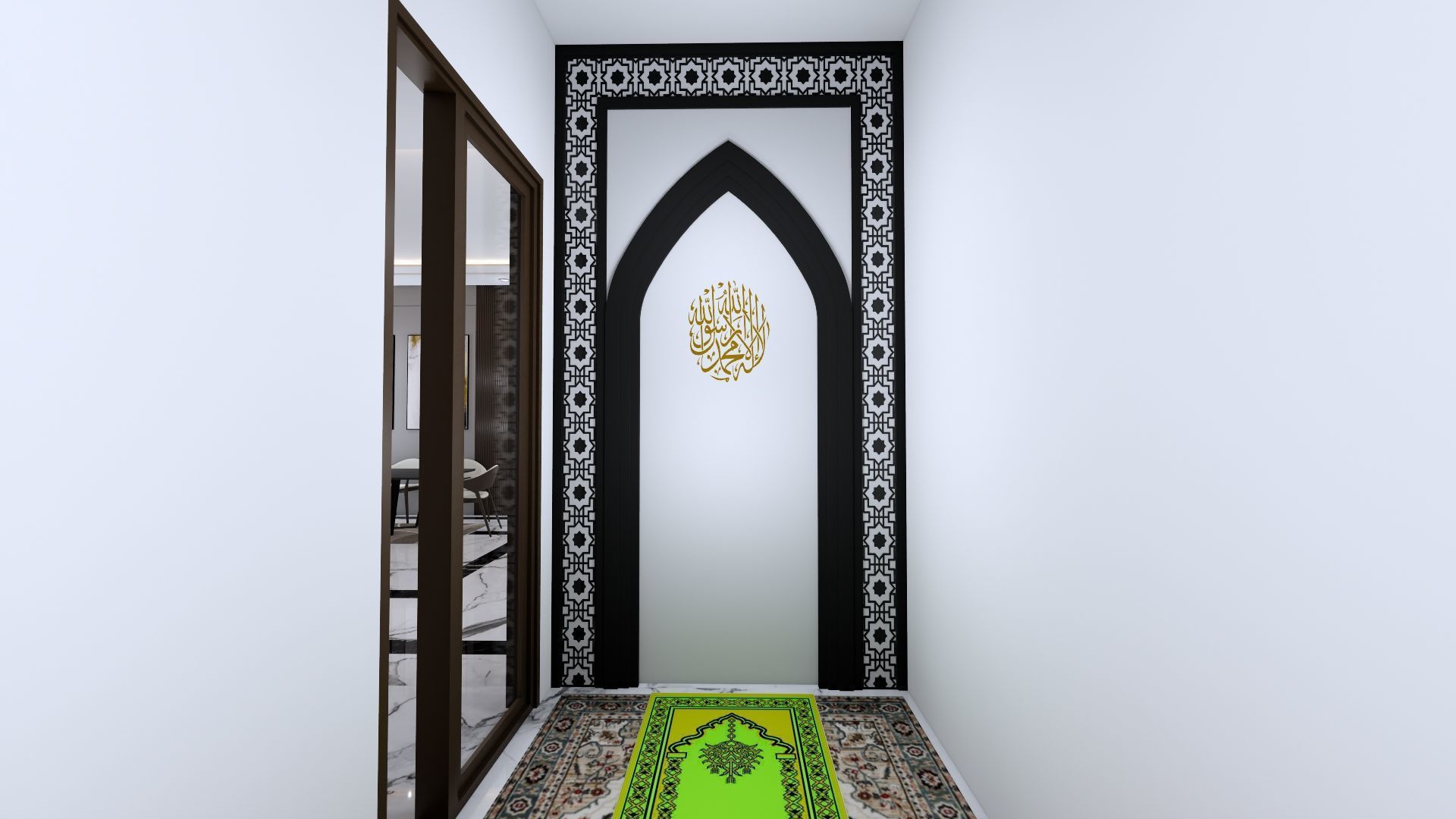 Luxury 2 floor House design with wooden House for reception 3D model_29