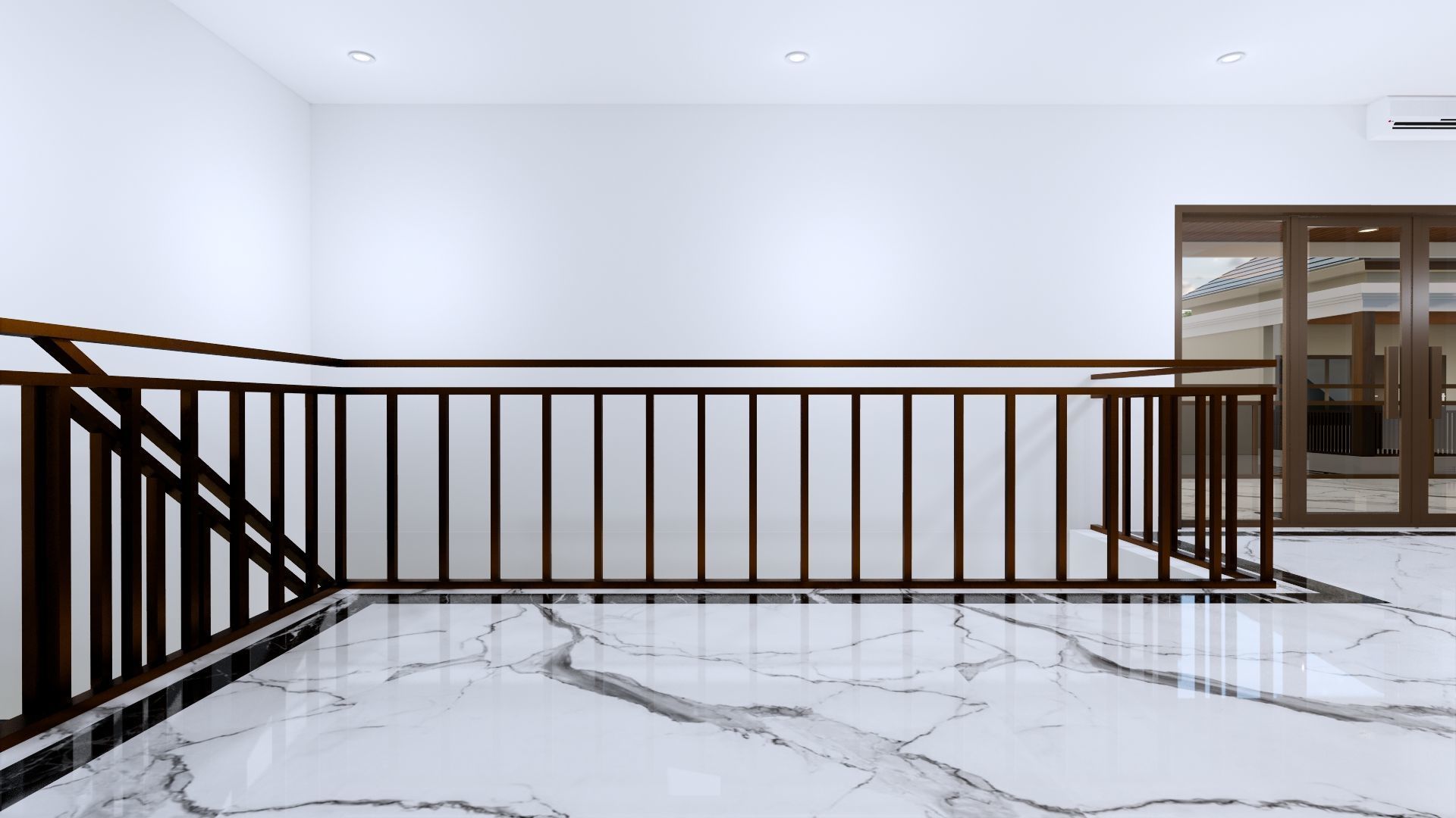 Luxury 2 floor House design with wooden House for reception 3D model_82