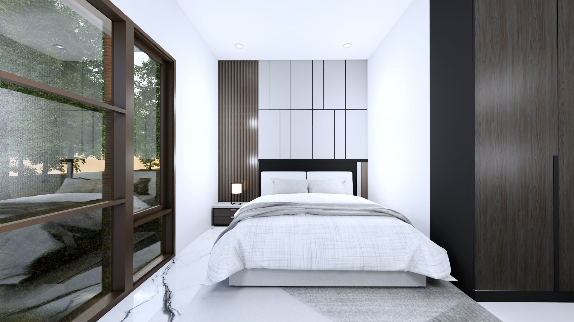 Luxury 2 floor House design with wooden House for reception 3D model_41