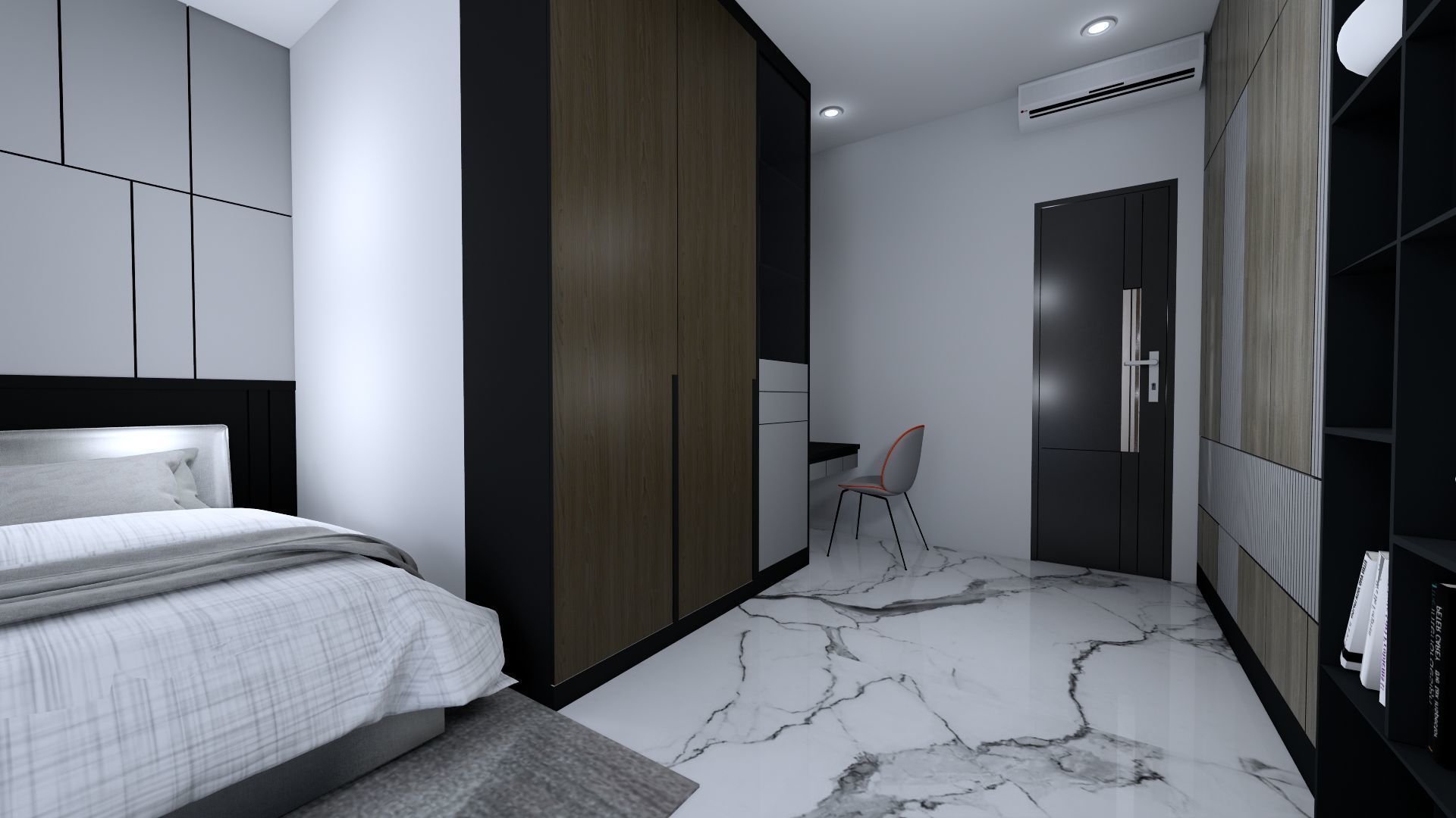 Luxury 2 floor House design with wooden House for reception 3D model_43