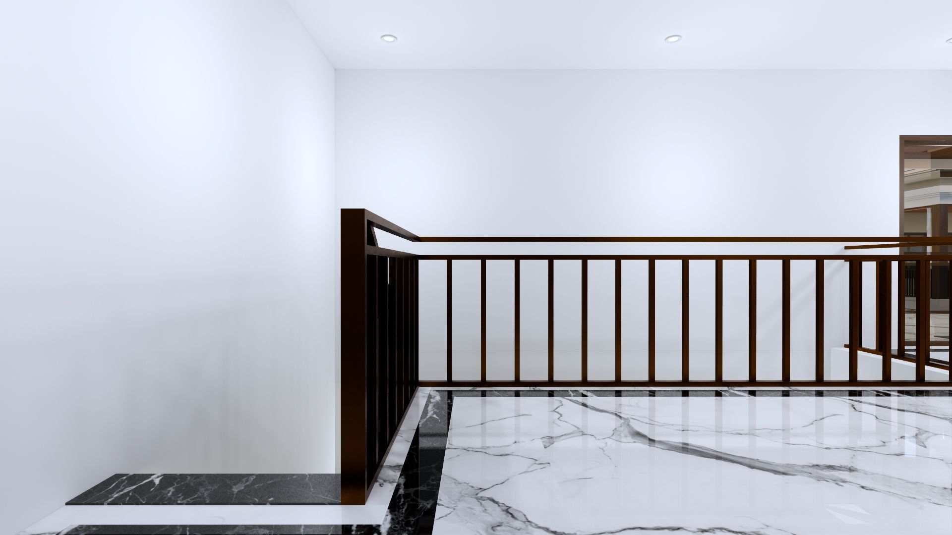 Luxury 2 floor House design with wooden House for reception 3D model_71