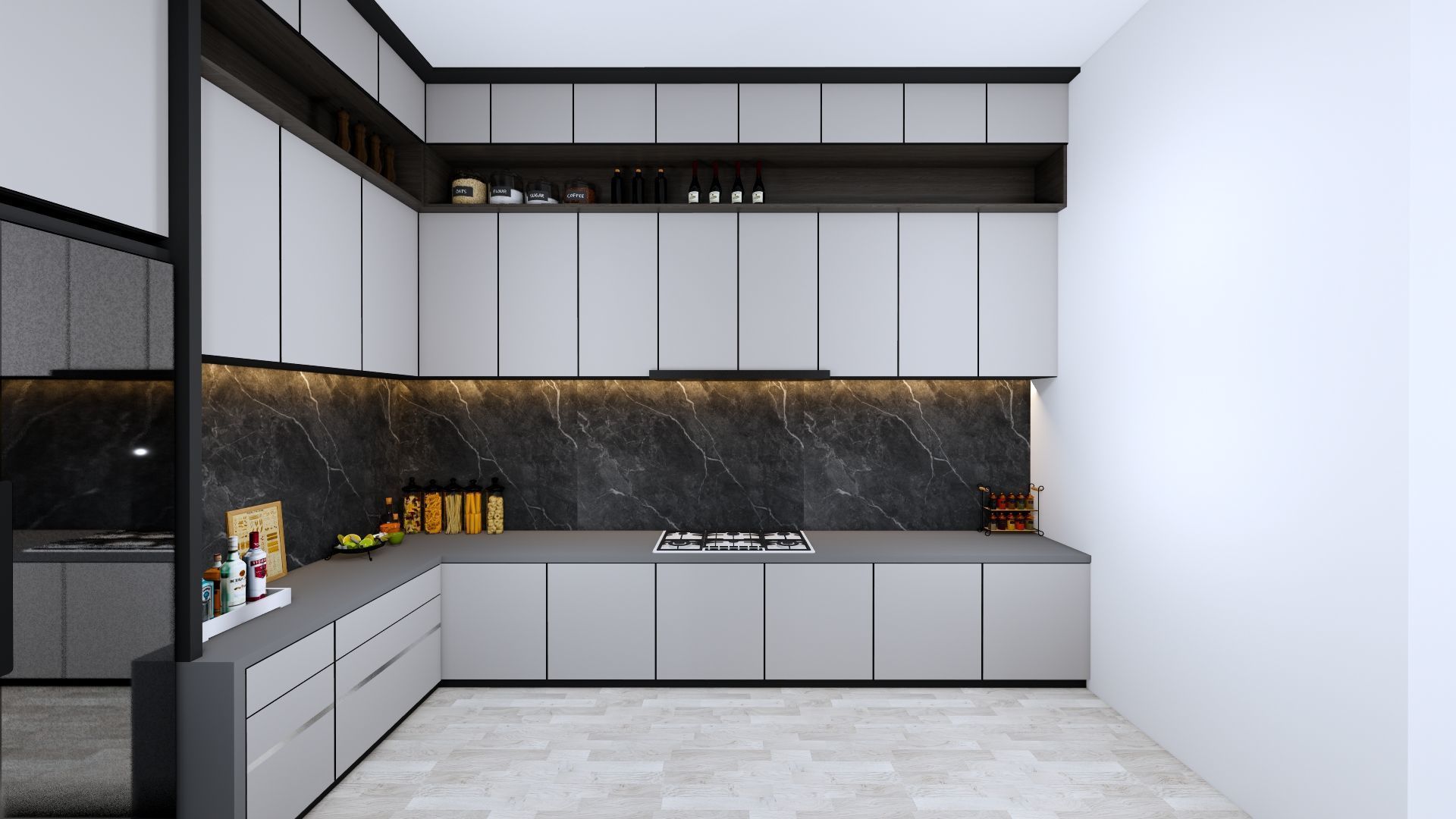 Luxury 2 floor House design with wooden House for reception 3D model_80