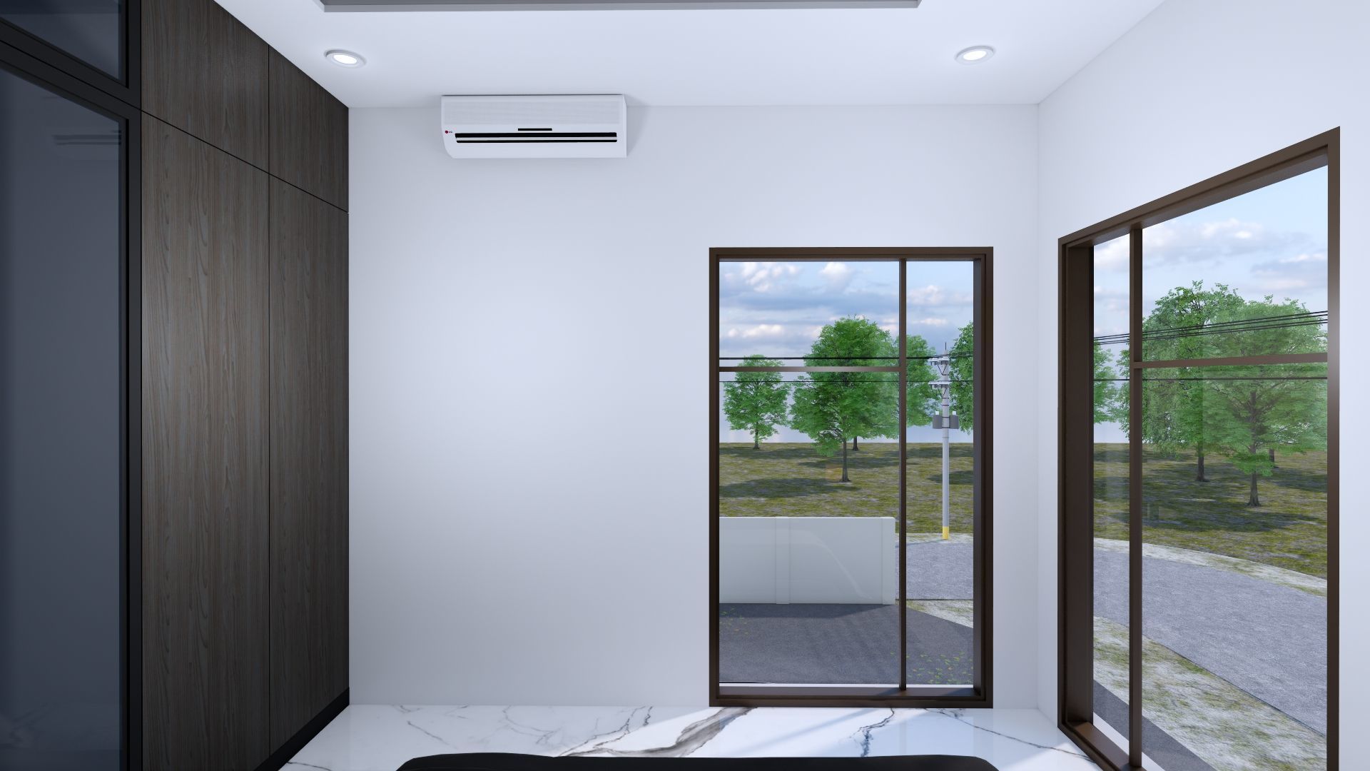 Luxury 2 floor House design with wooden House for reception 3D model_123