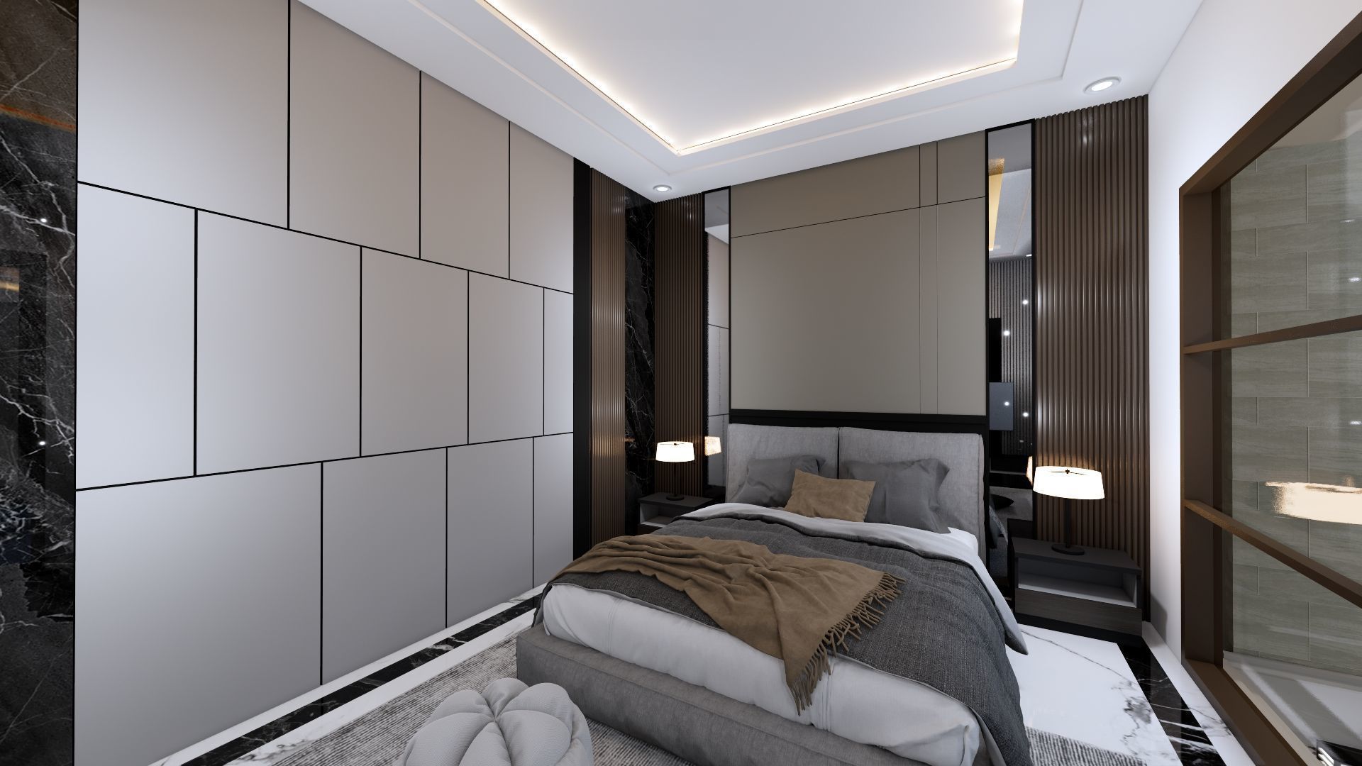 Luxury 2 floor House design with wooden House for reception 3D model_72