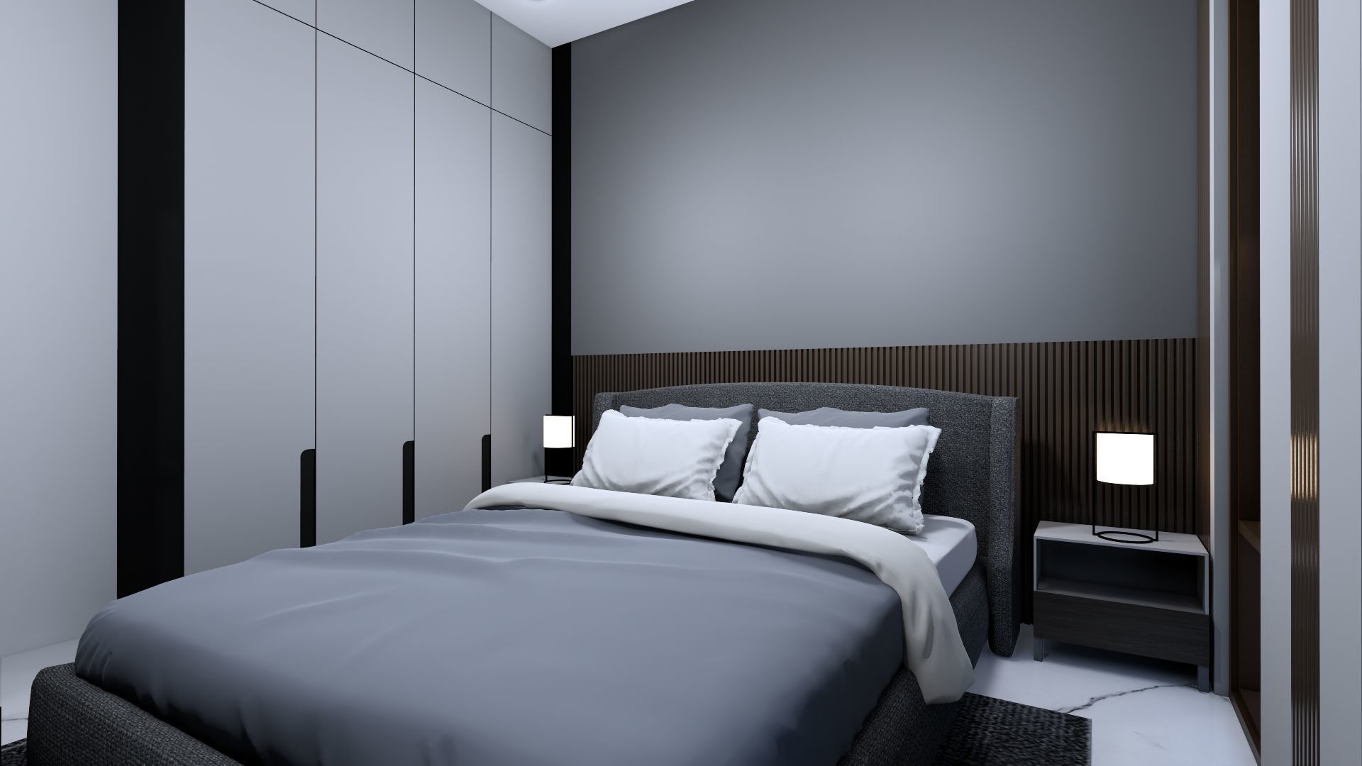 Luxury 2 floor House design with wooden House for reception 3D model_109