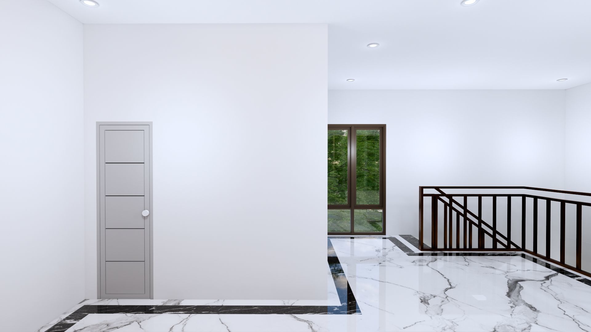 Luxury 2 floor House design with wooden House for reception 3D model_99