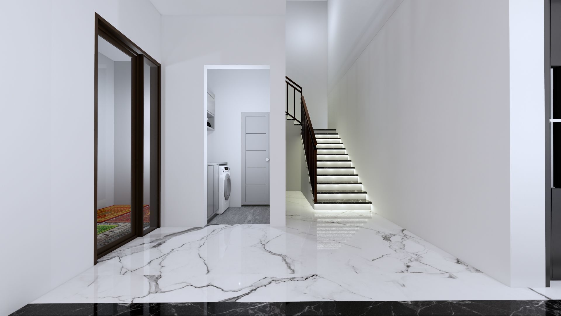 Luxury 2 floor House design with wooden House for reception 3D model_36