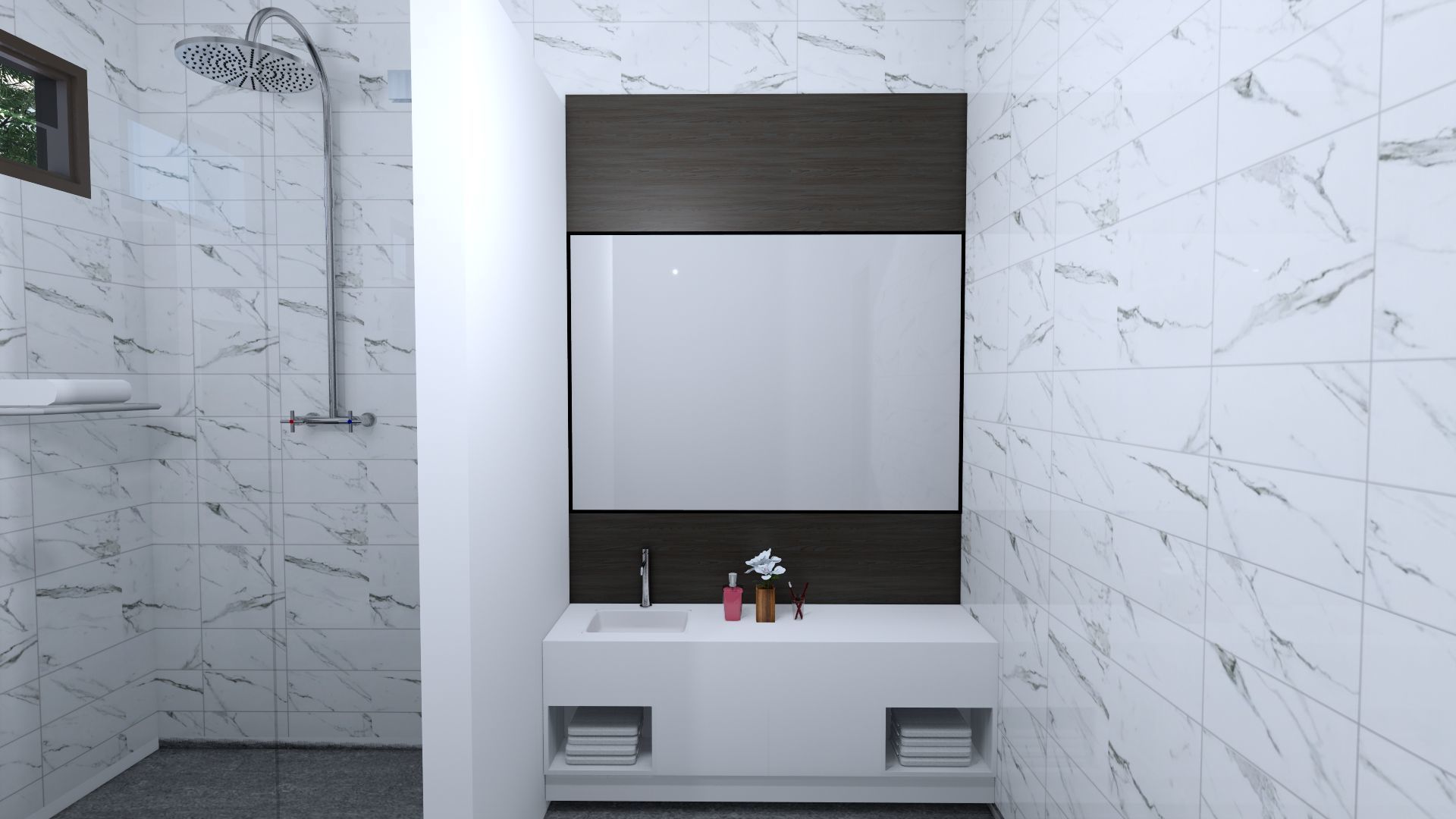 Luxury 2 floor House design with wooden House for reception 3D model_106