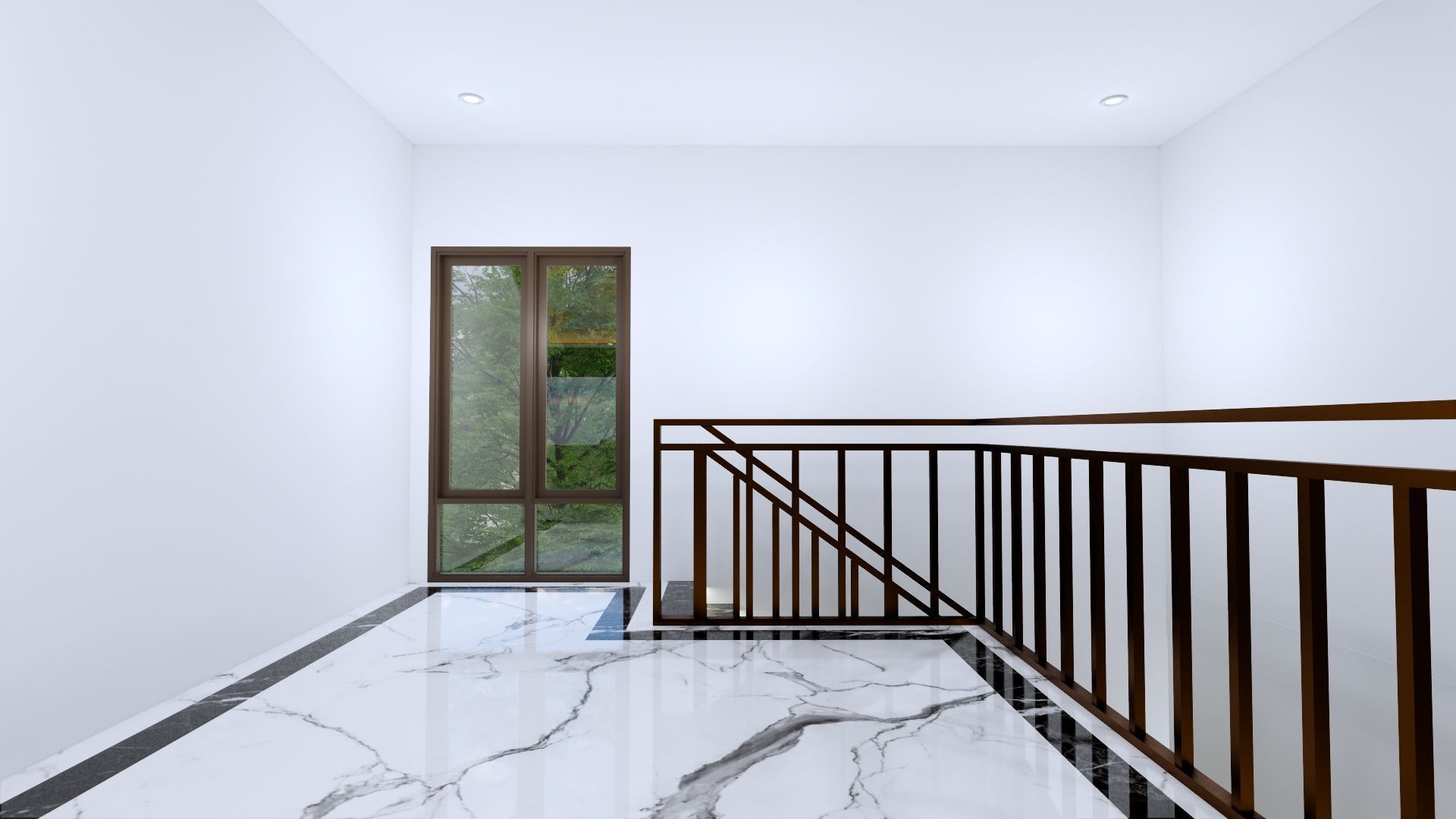 Luxury 2 floor House design with wooden House for reception 3D model_87