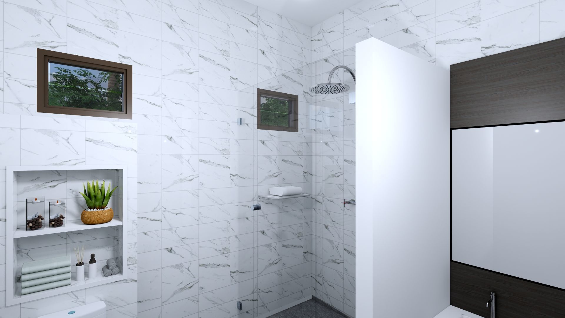 Luxury 2 floor House design with wooden House for reception 3D model_102