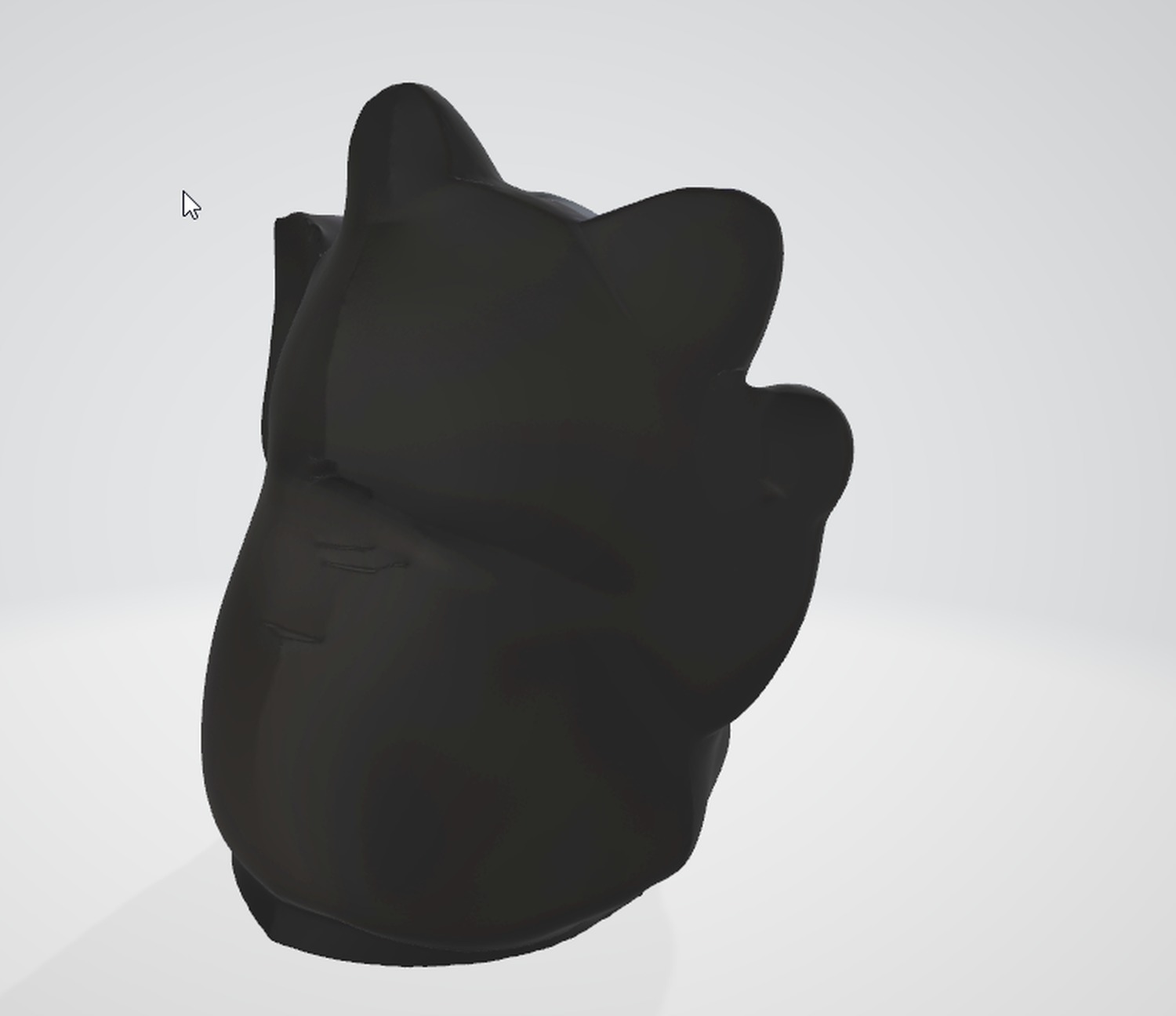 Porcelain Lucky Cat 3D Asset Low-poly 3D model_2