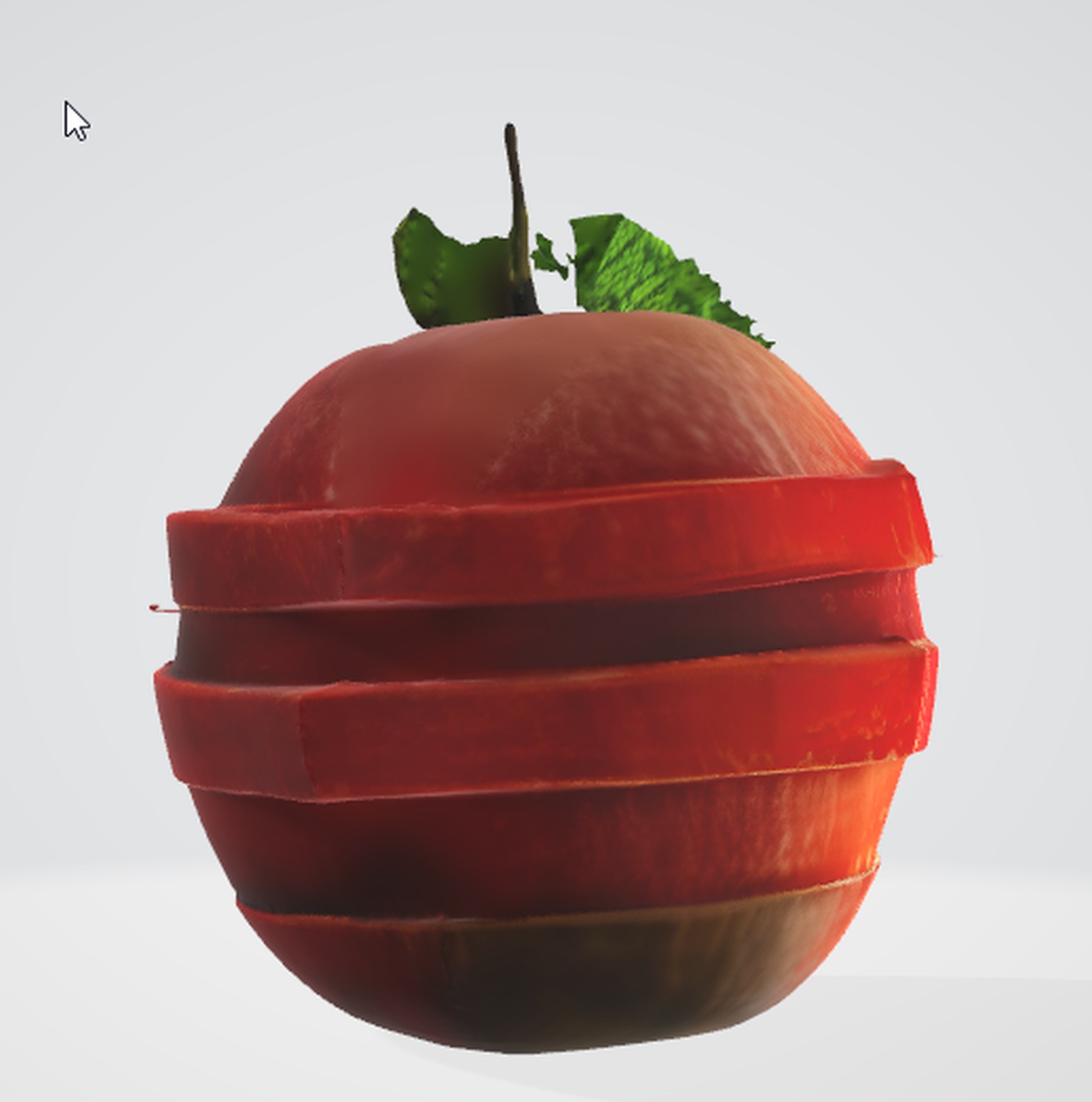 Sliced Apple 3D Model with Realistic Texture Low-poly 3D model_2