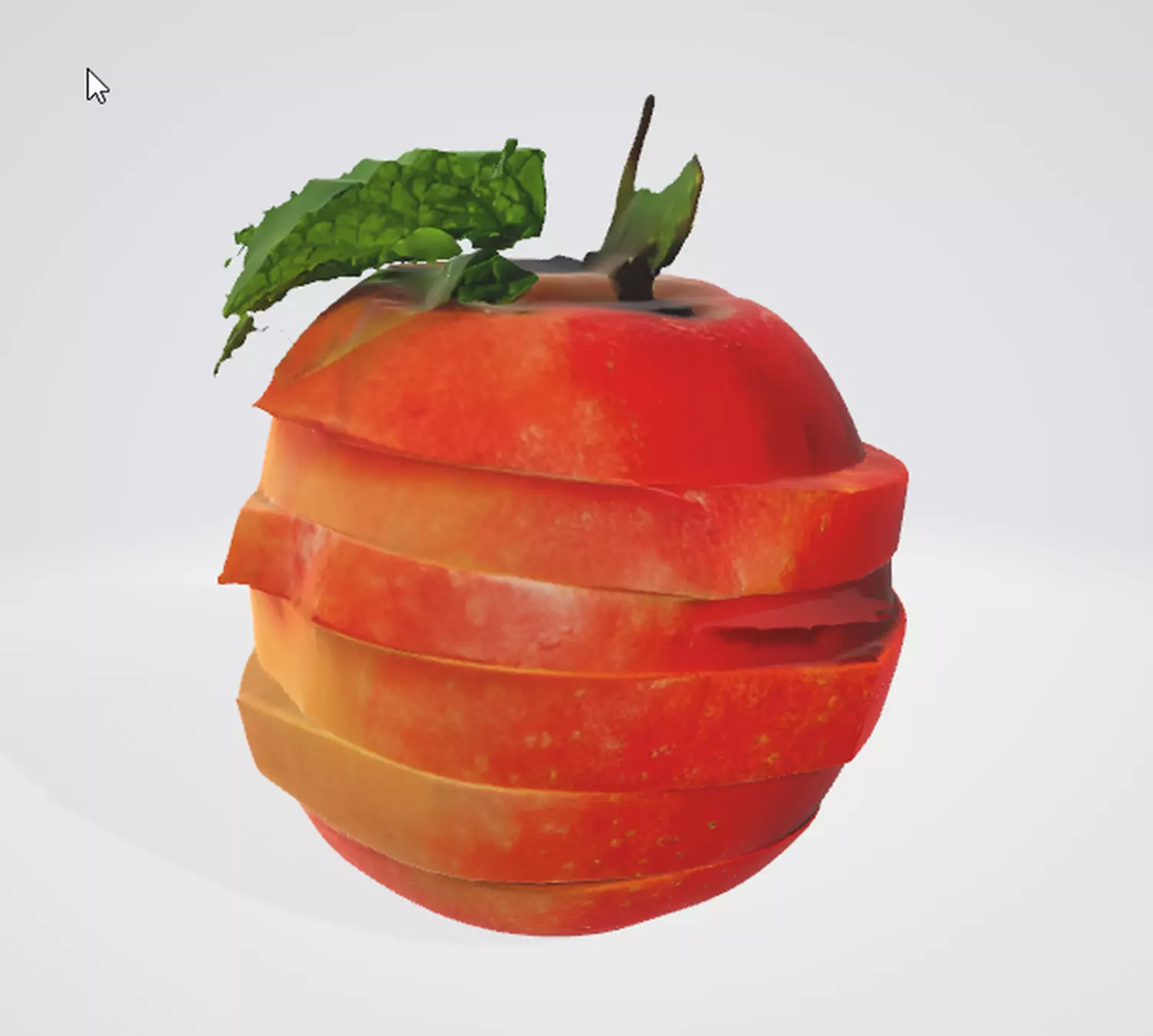 Sliced Apple 3D Model with Realistic Texture Low-poly 3D model_0