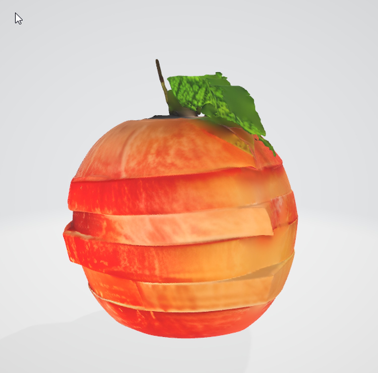 Sliced Apple 3D Model with Realistic Texture Low-poly 3D model_1
